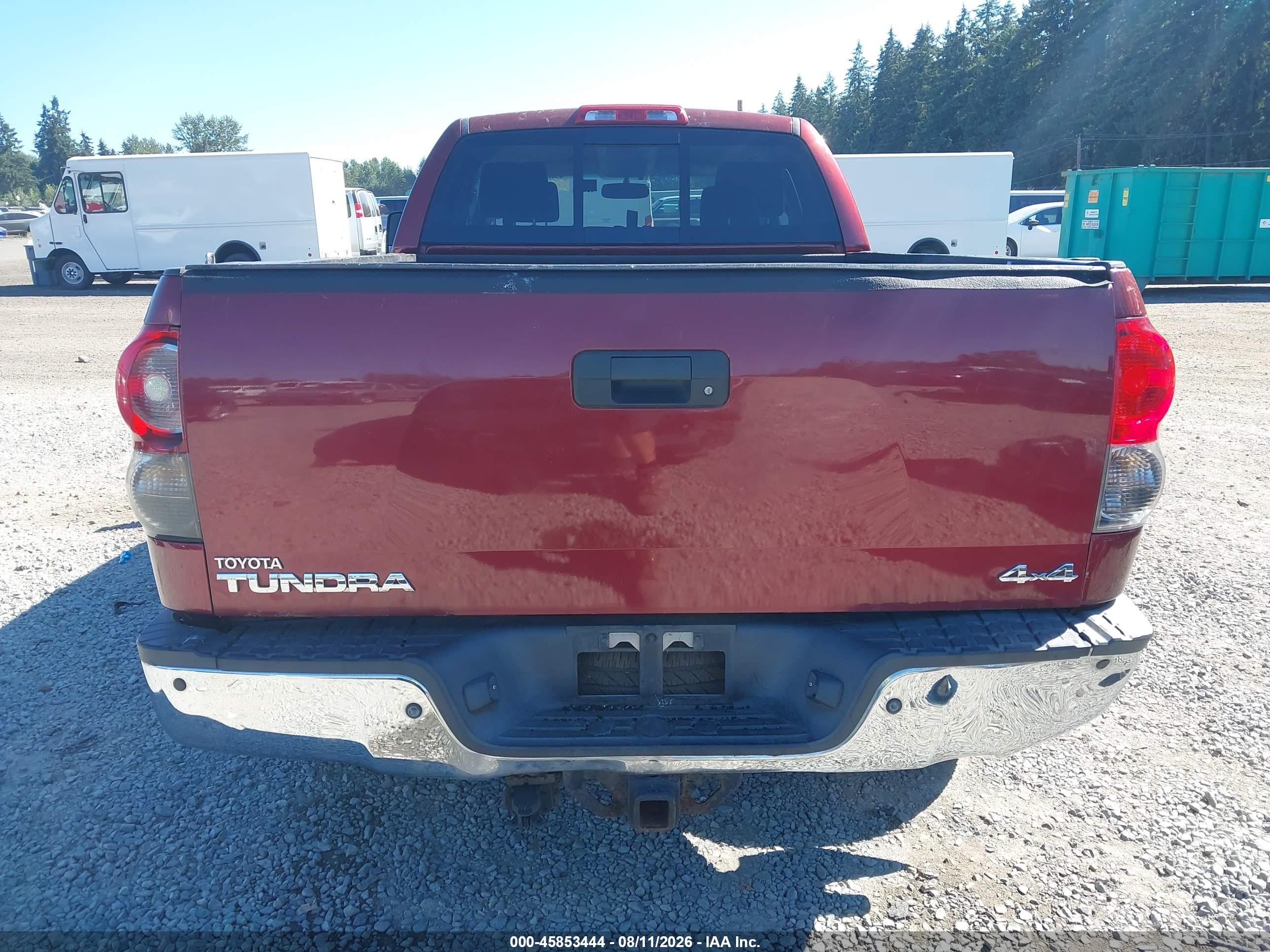 2007 Toyota Tundra Sr5 5.7l V8 Red vin: 5TFBV54187X009654