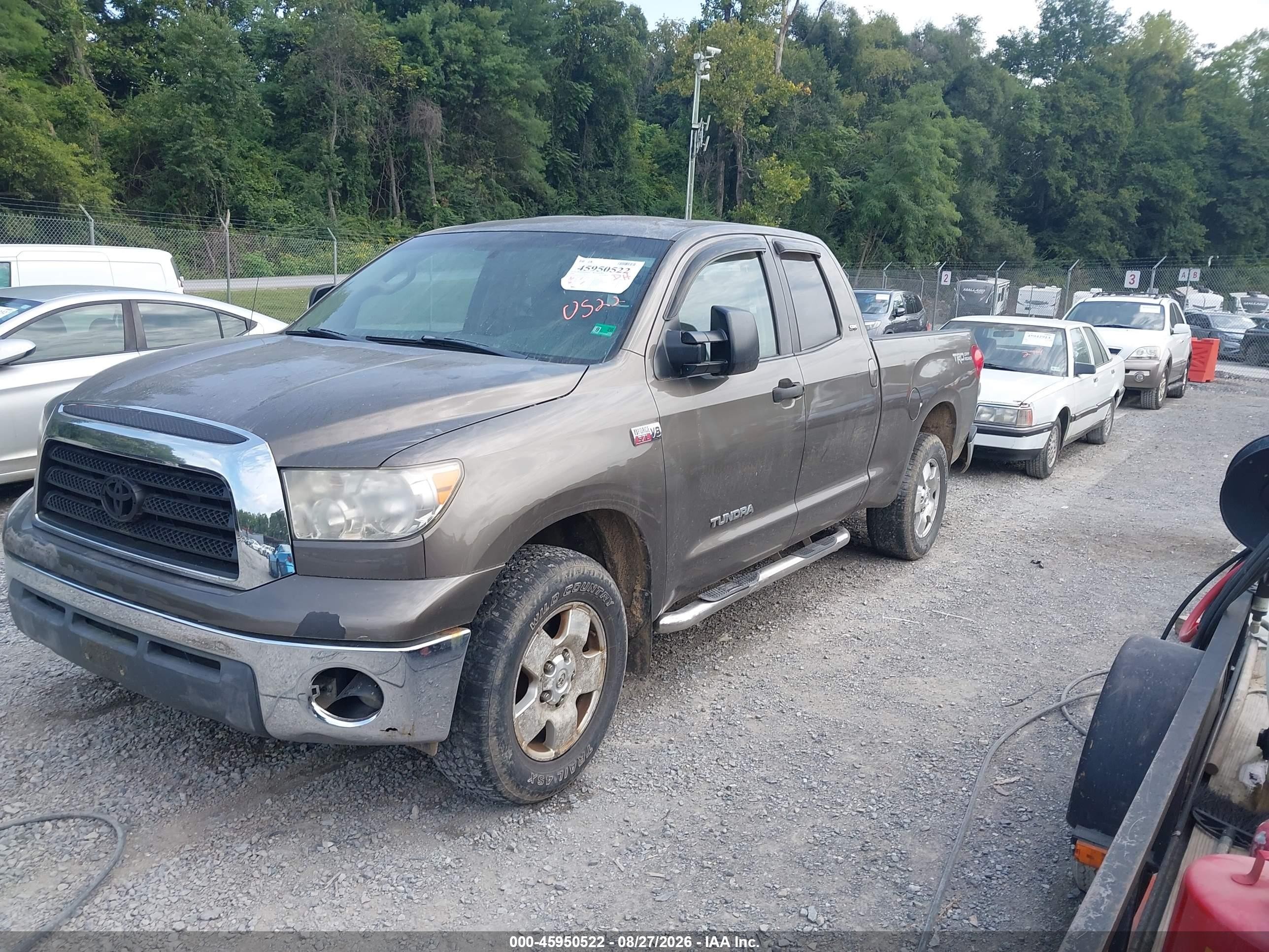 2008 Toyota Tundra Sr5 5.7l V8 Green vin: 5TFBV54198X062560