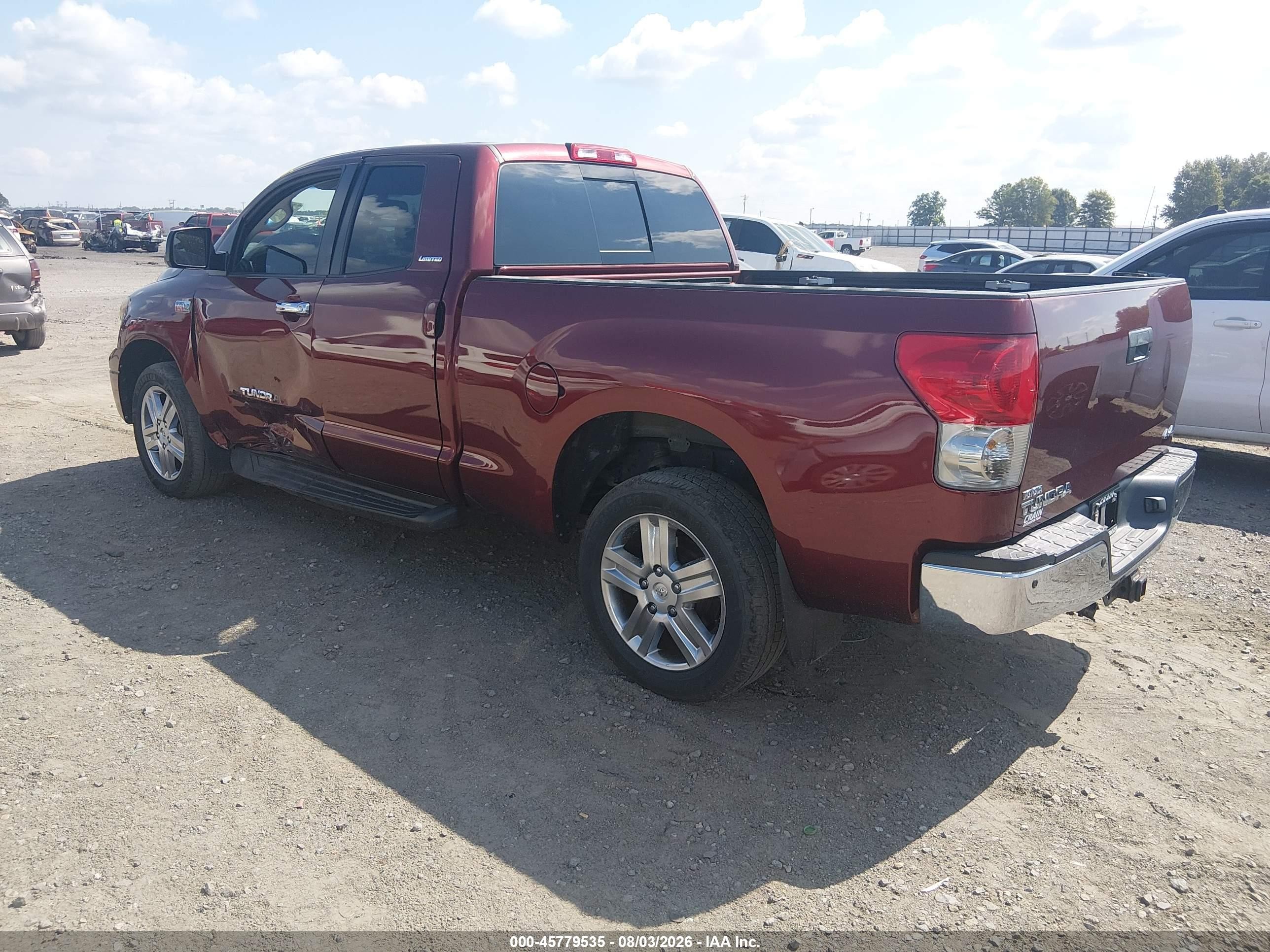 2008 Toyota Tundra Limited 5.7l V8 Maroon vin: 5TFBV58108X066846