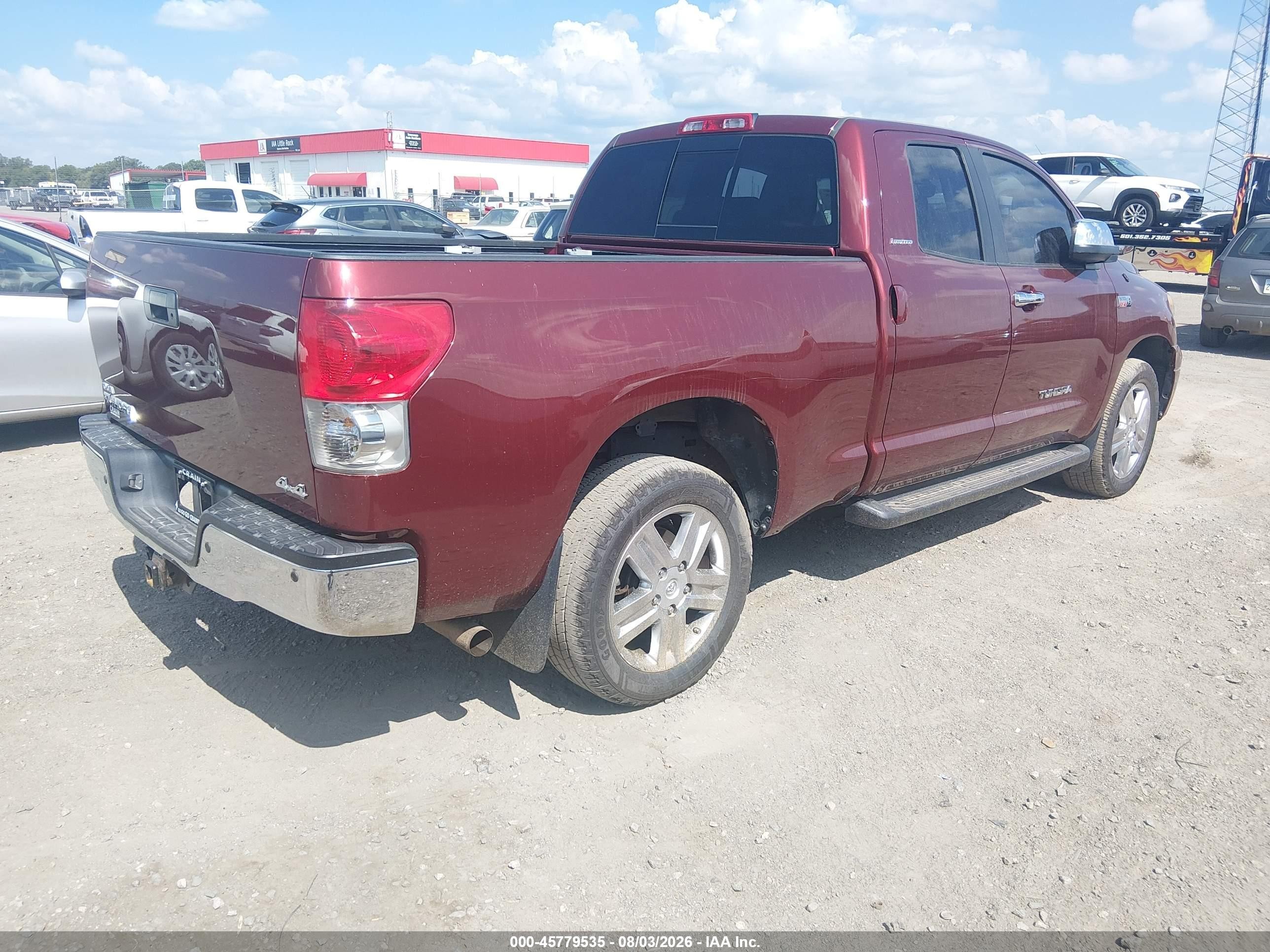2008 Toyota Tundra Limited 5.7l V8 Maroon vin: 5TFBV58108X066846