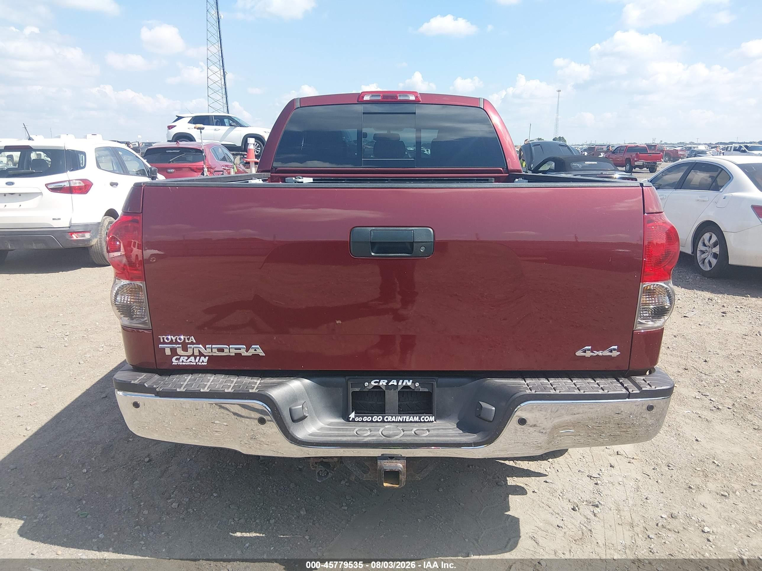 2008 Toyota Tundra Limited 5.7l V8 Maroon vin: 5TFBV58108X066846