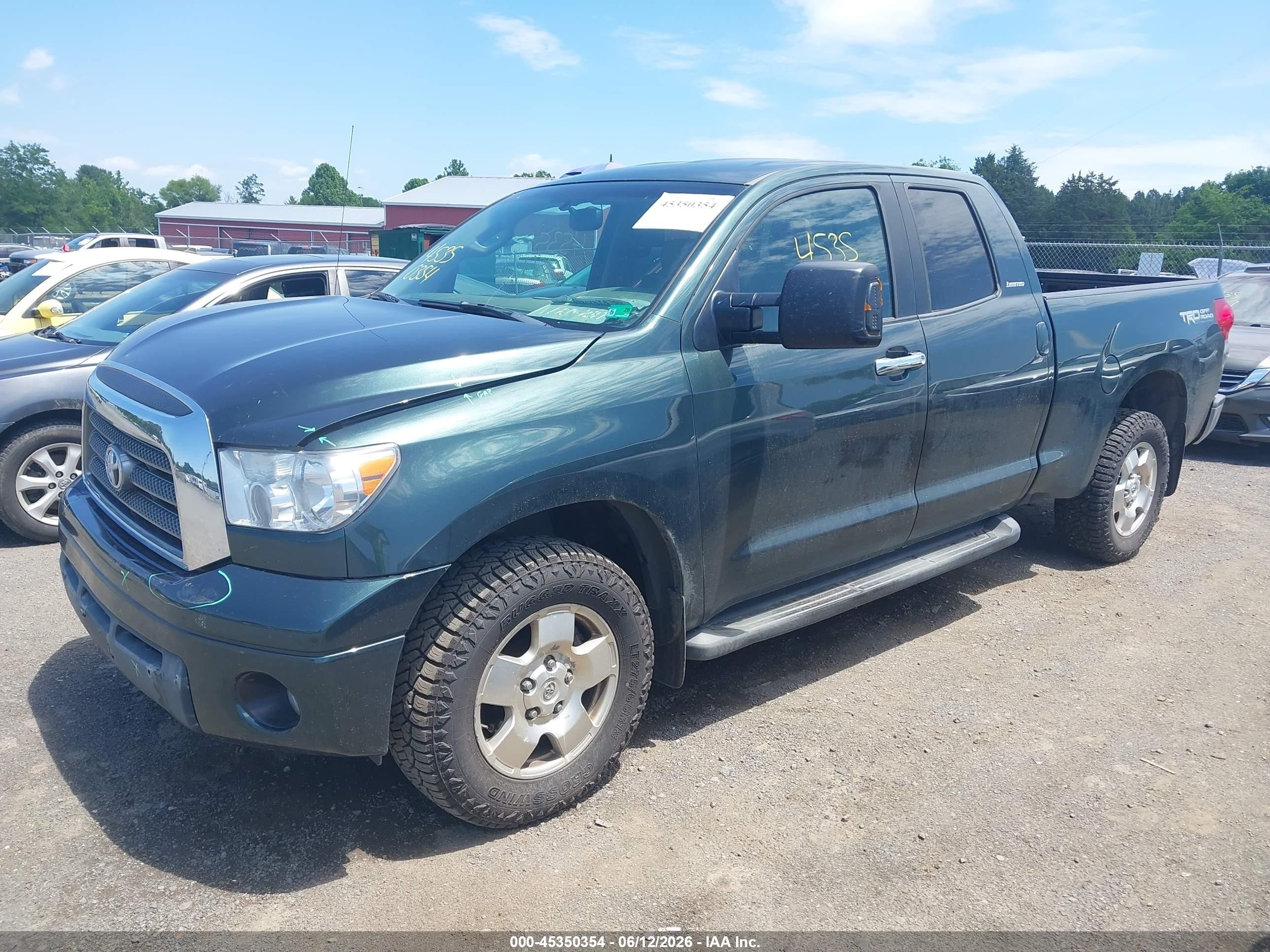 2007 Toyota Tundra Limited 5.7l V8 Green vin: 5TFBV58127X008154
