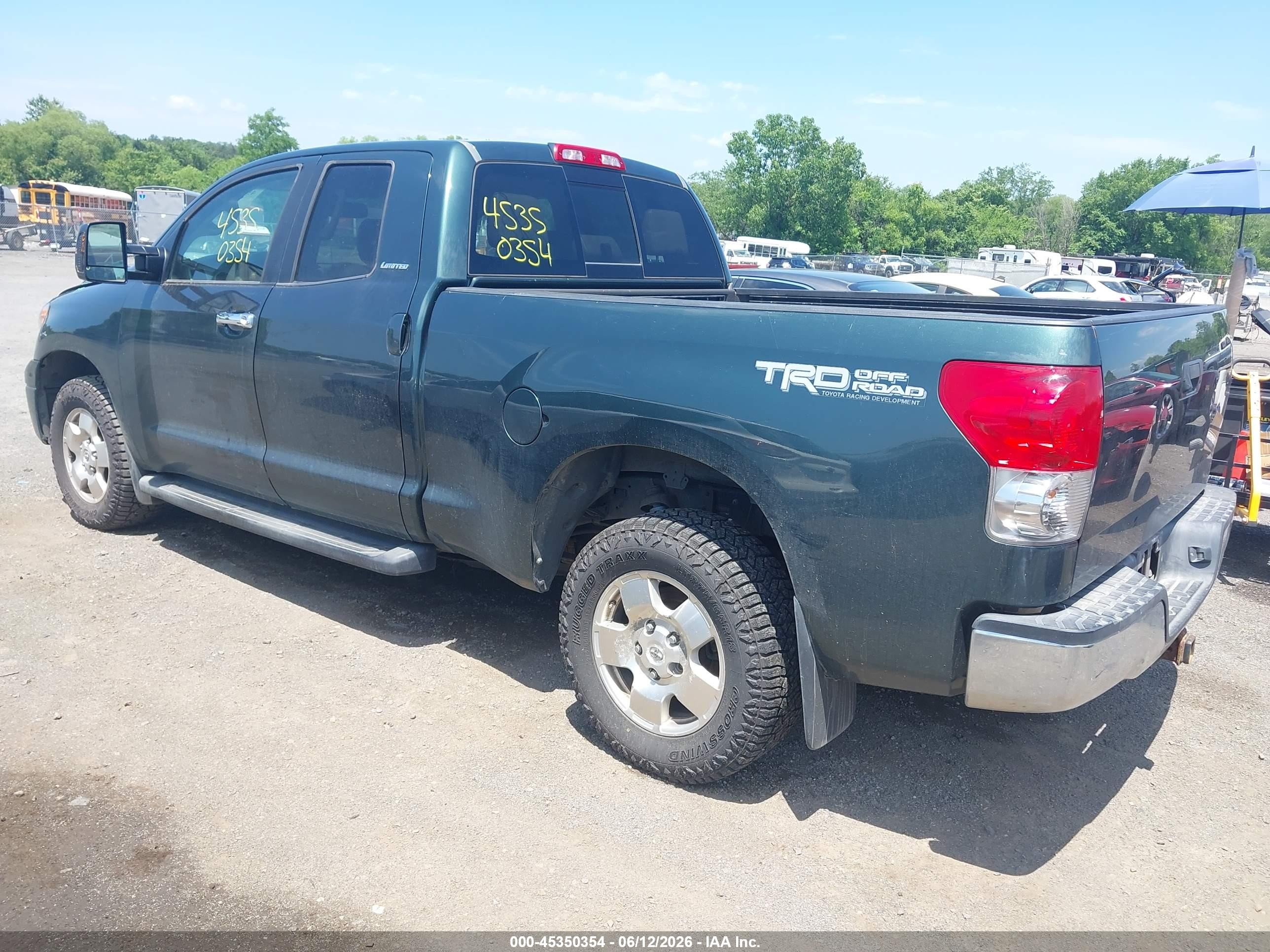 2007 Toyota Tundra Limited 5.7l V8 Green vin: 5TFBV58127X008154