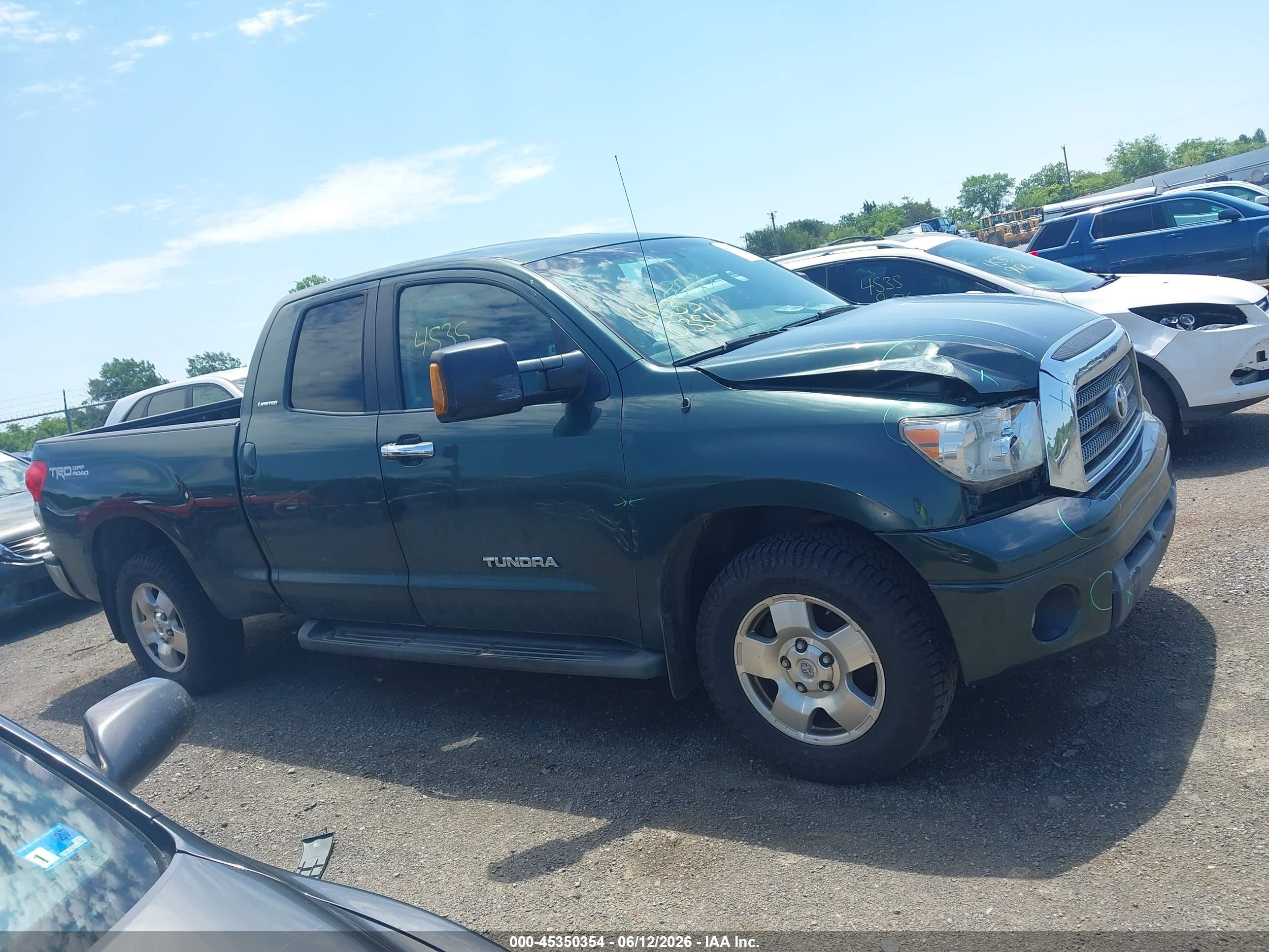 2007 Toyota Tundra Limited 5.7l V8 Green vin: 5TFBV58127X008154