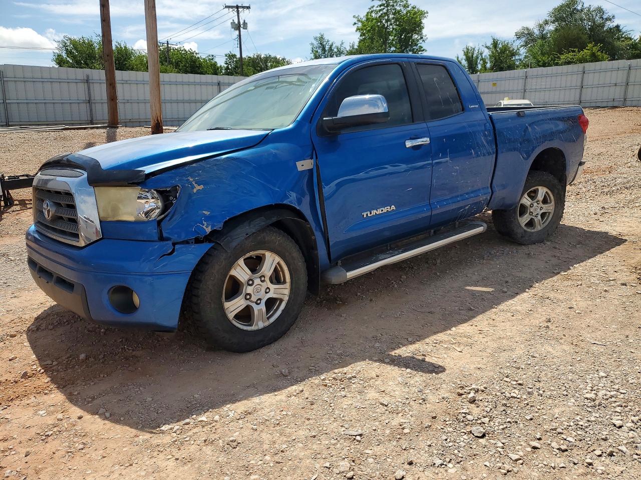 2007 Toyota Tundra Double Cab Limited Blue vin: 5TFBV58137X026761