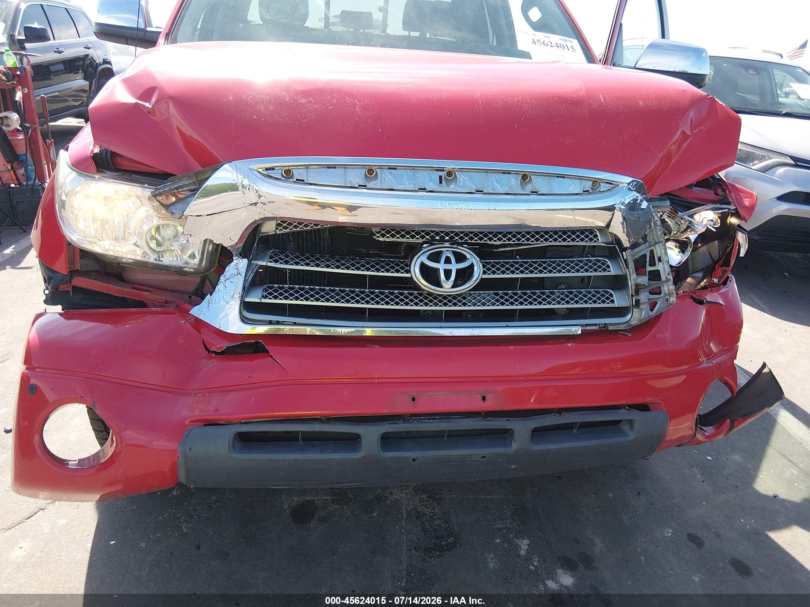 2007 Toyota Tundra Limited 5.7l V8 Red vin: 5TFBV58177X019845
