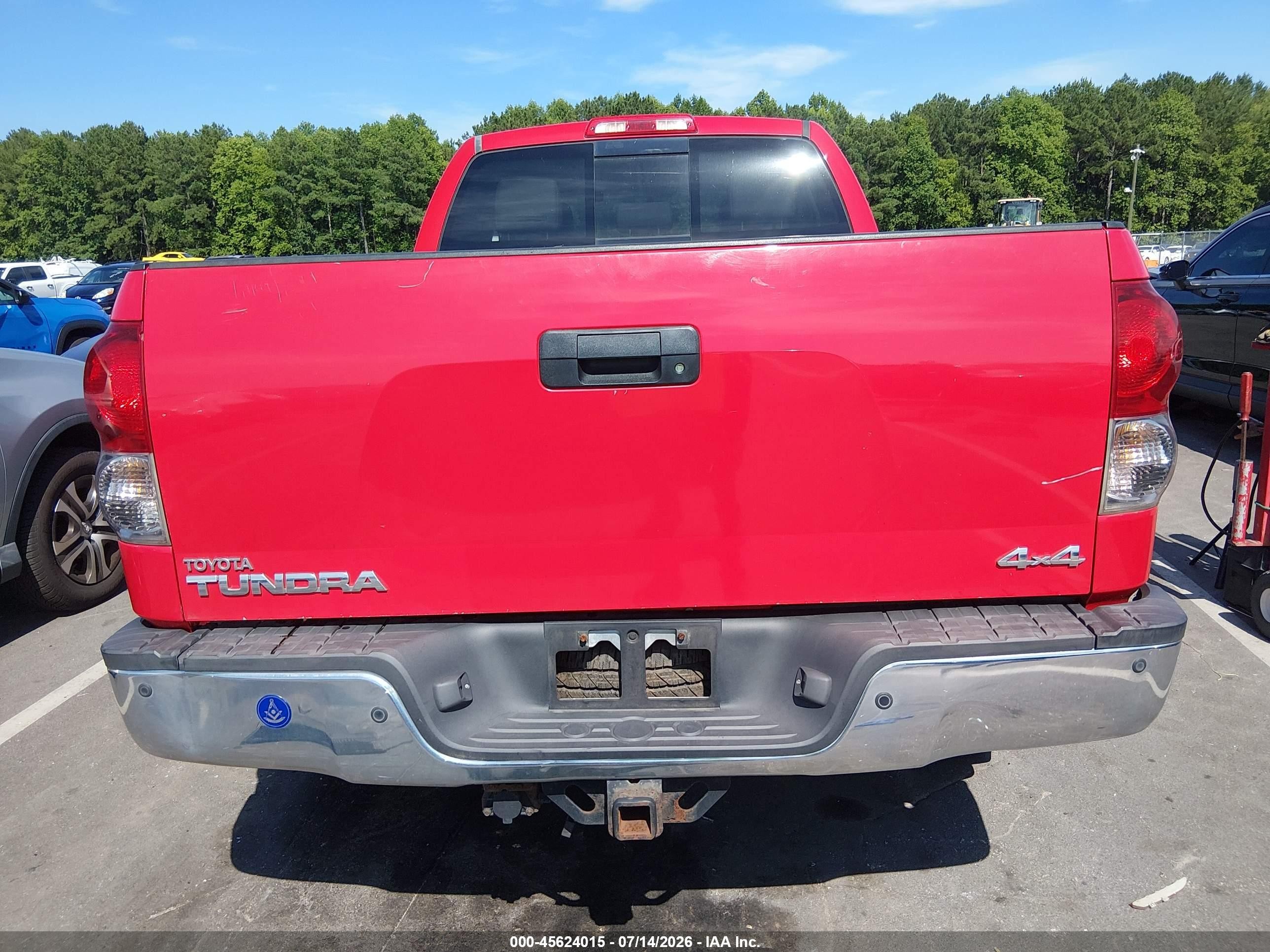 2007 Toyota Tundra Limited 5.7l V8 Red vin: 5TFBV58177X019845