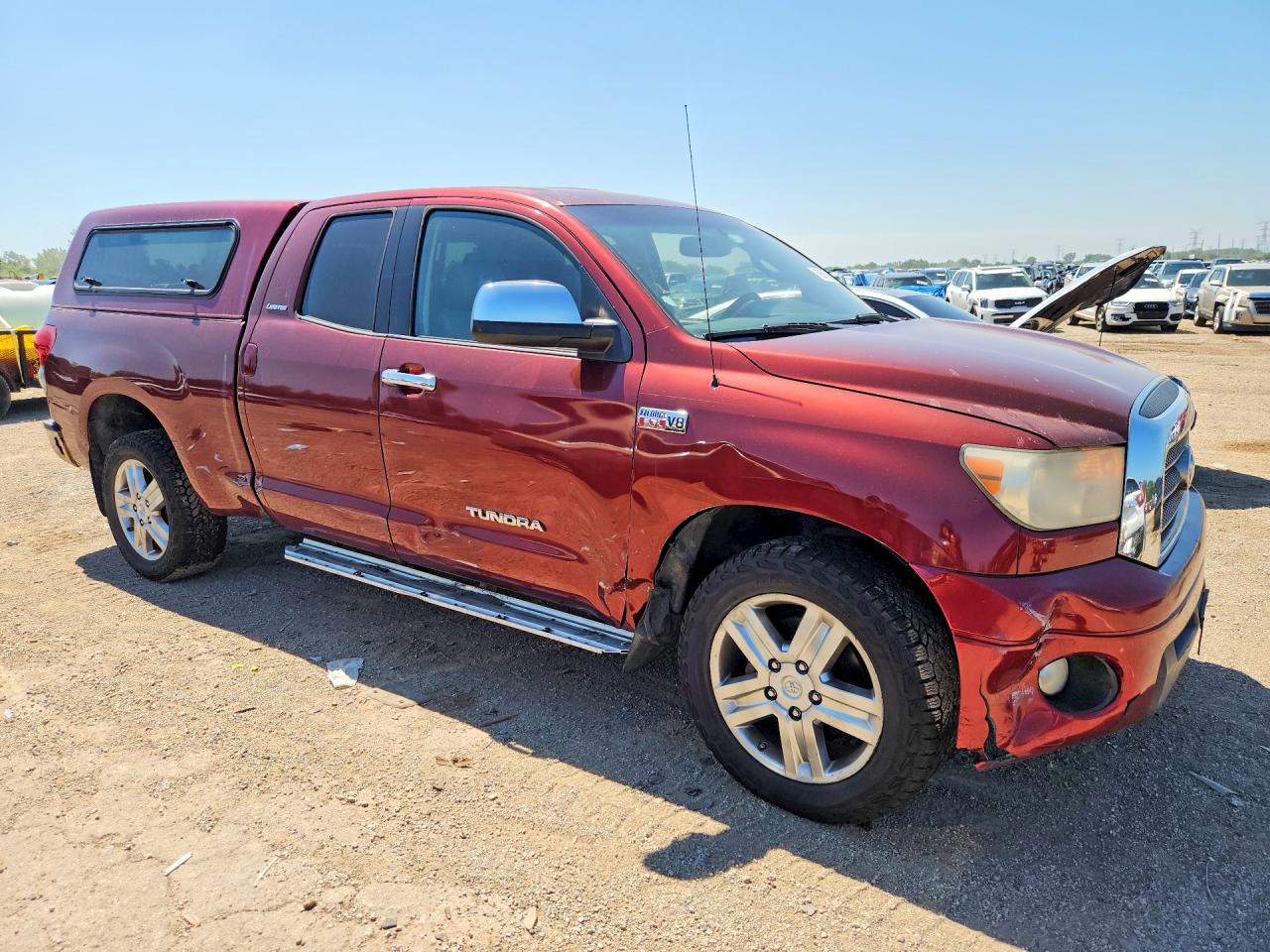 2008 Toyota Tundra Double Cab Limited Burgundy vin: 5TFBV58188X065296