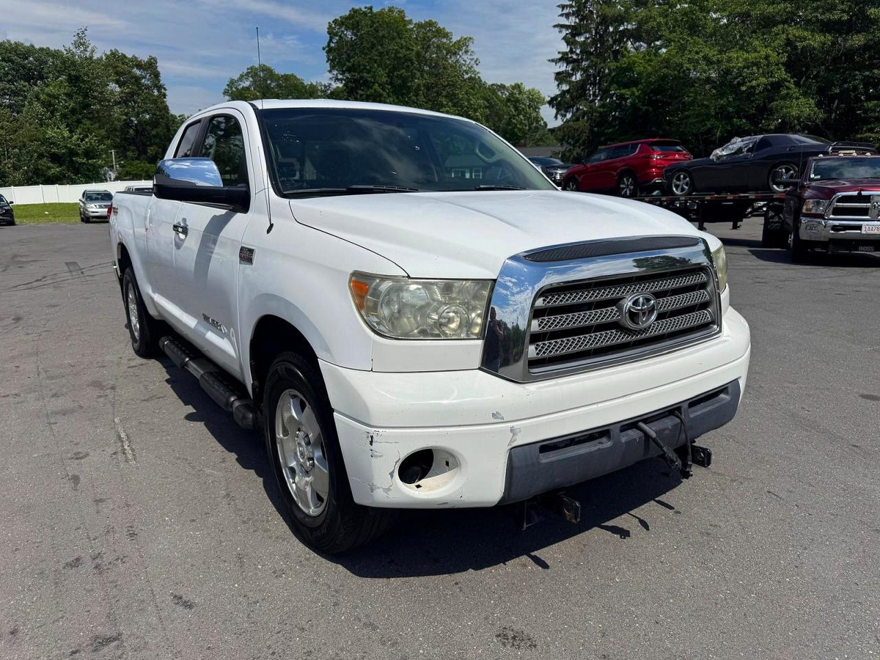 2007 Toyota Tundra Double Cab Limited White vin: 5TFBV58197X020317