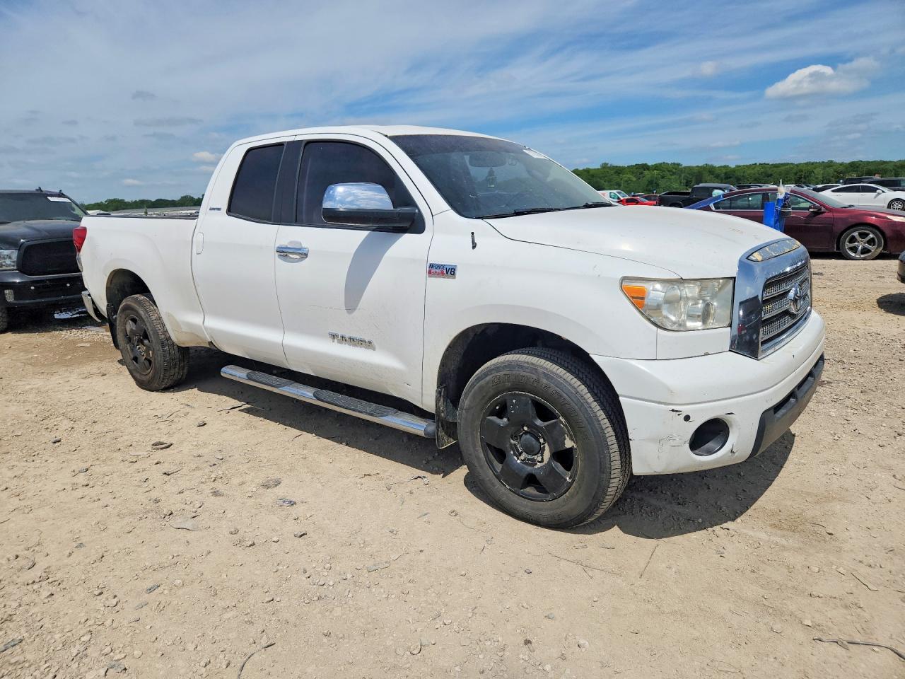 2009 Toyota Tundra Double Cab Limited White vin: 5TFBW58129X085672