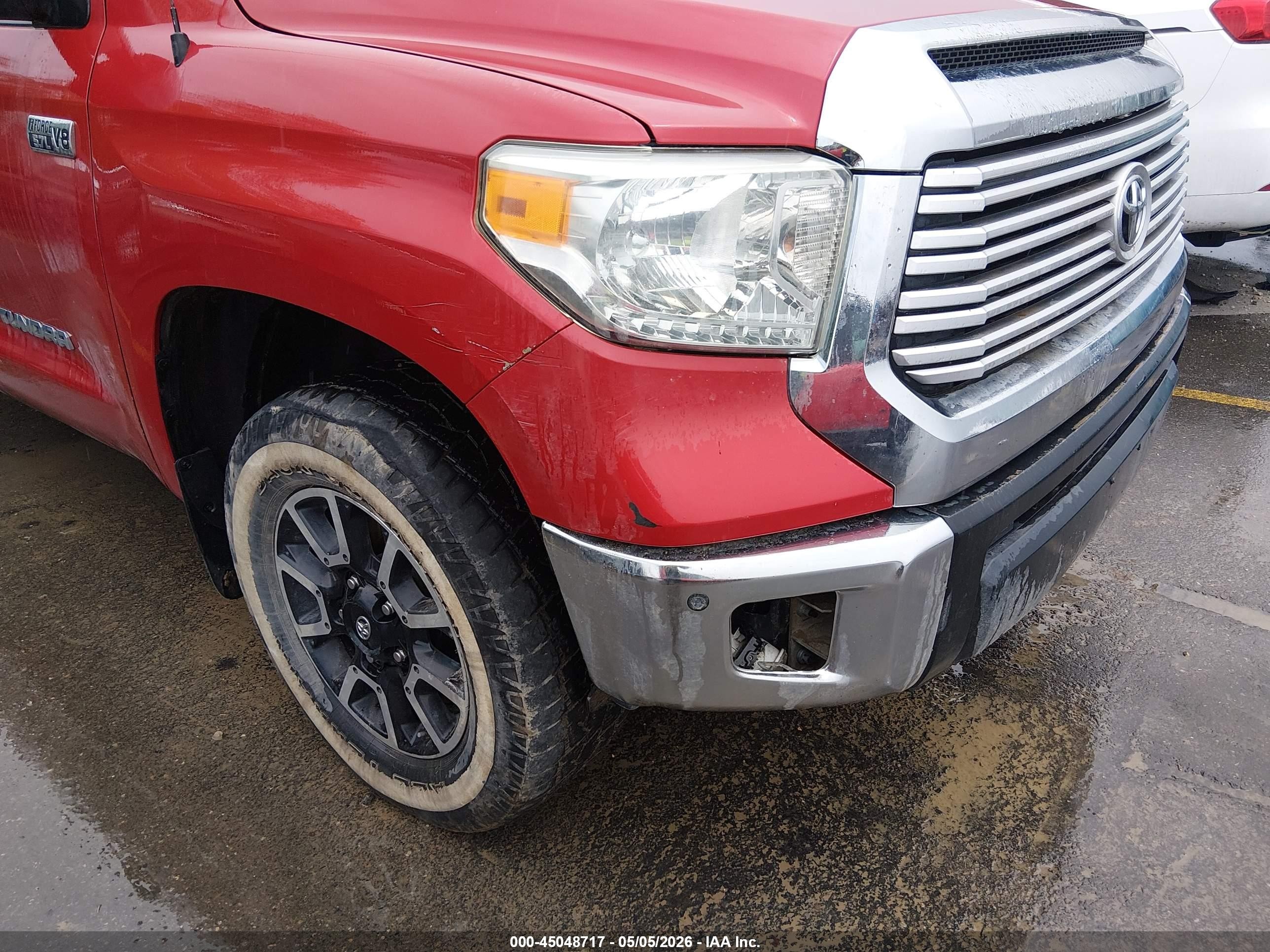 2014 Toyota Tundra Limited 5.7l V8 Red vin: 5TFBW5F1XEX363943