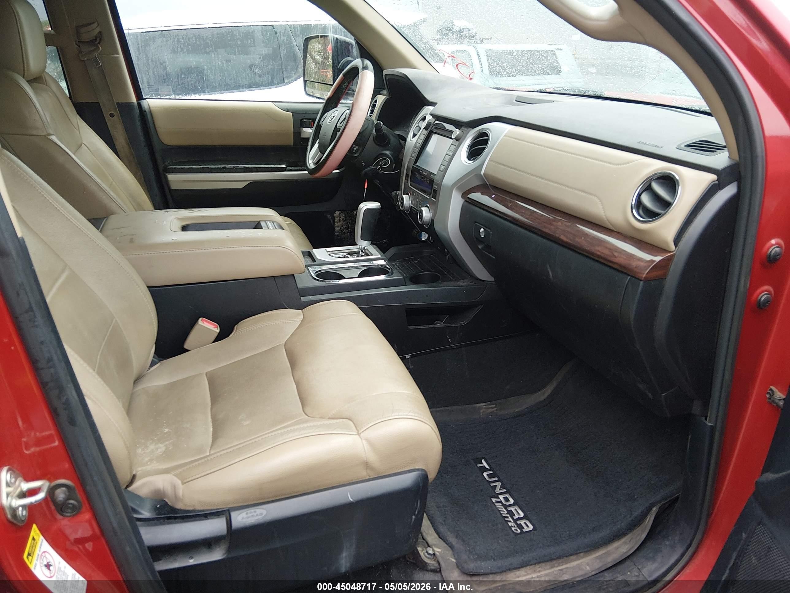2014 Toyota Tundra Limited 5.7l V8 Red vin: 5TFBW5F1XEX363943