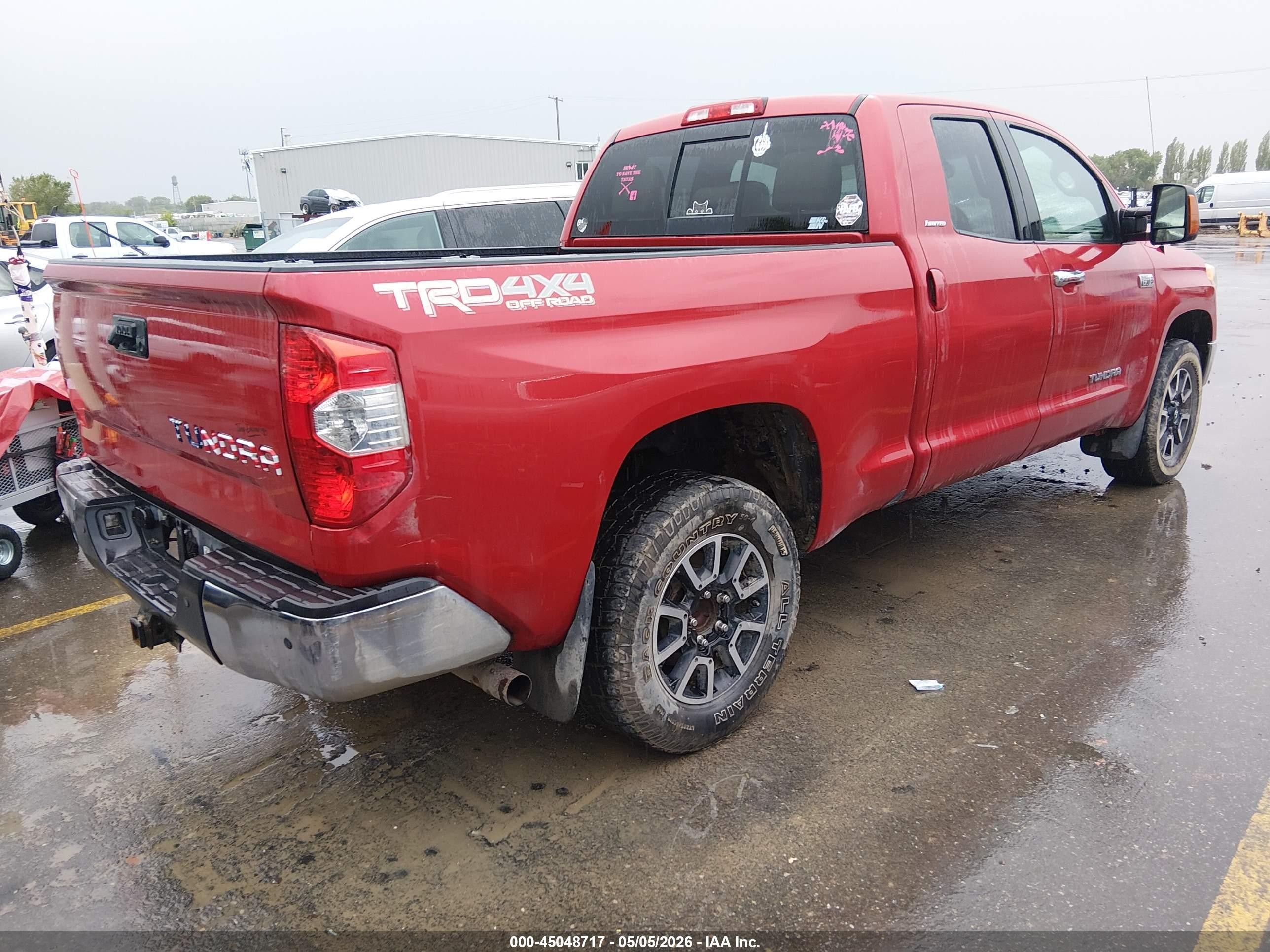 2014 Toyota Tundra Limited 5.7l V8 Red vin: 5TFBW5F1XEX363943