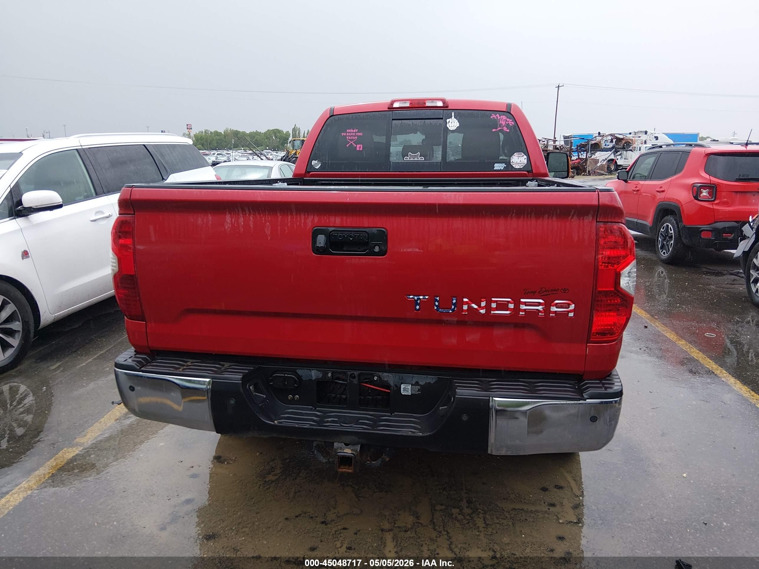 2014 Toyota Tundra Limited 5.7l V8 Red vin: 5TFBW5F1XEX363943