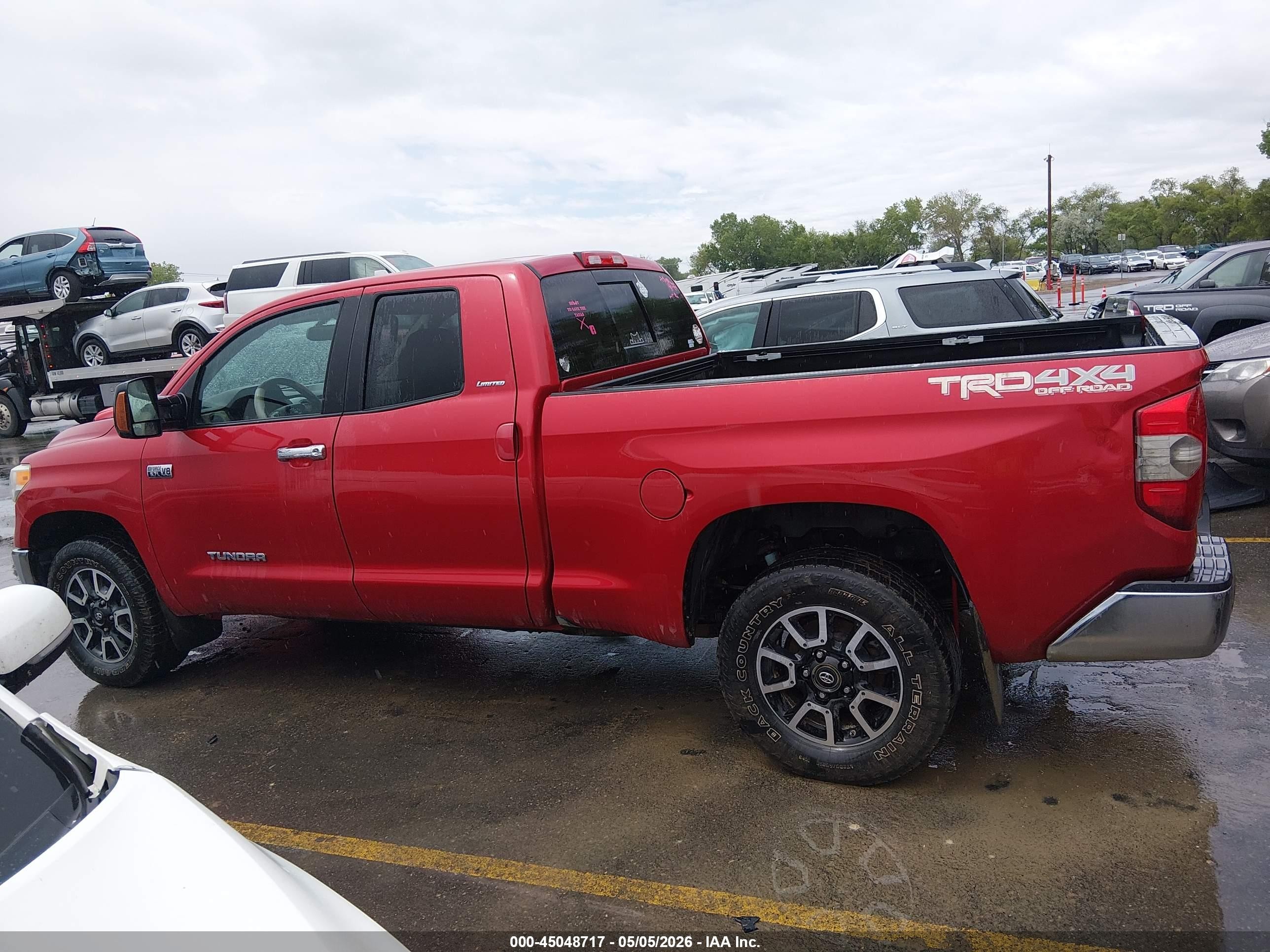 2014 Toyota Tundra Limited 5.7l V8 Red vin: 5TFBW5F1XEX363943
