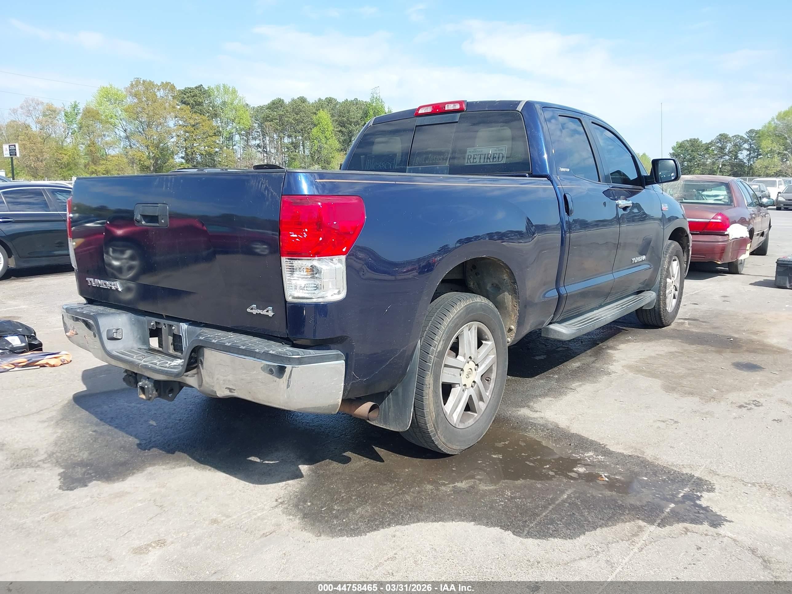 2010 Toyota Tundra Limited 5.7l V8 Blue vin: 5TFBY5F10AX115494
