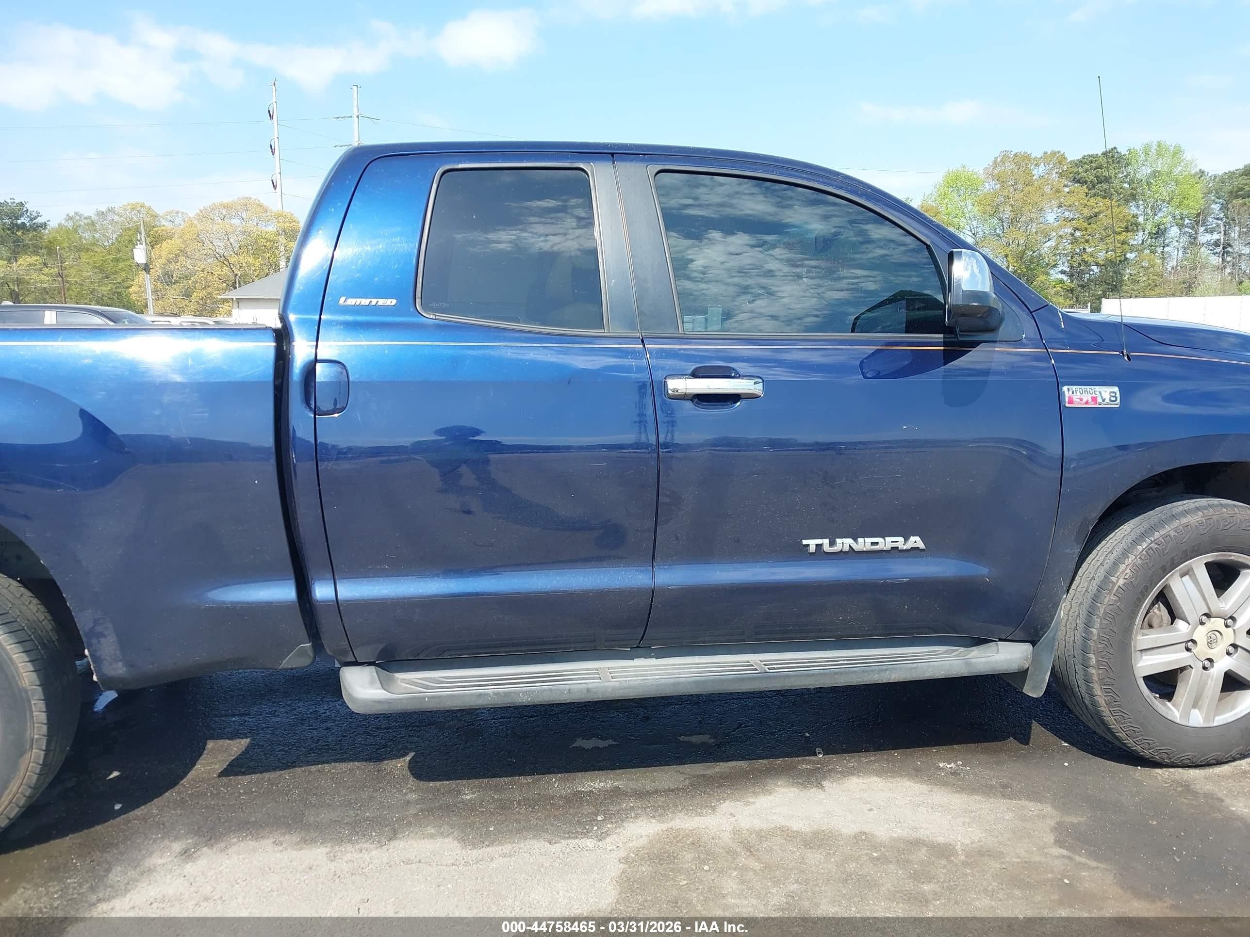 2010 Toyota Tundra Limited 5.7l V8 Blue vin: 5TFBY5F10AX115494