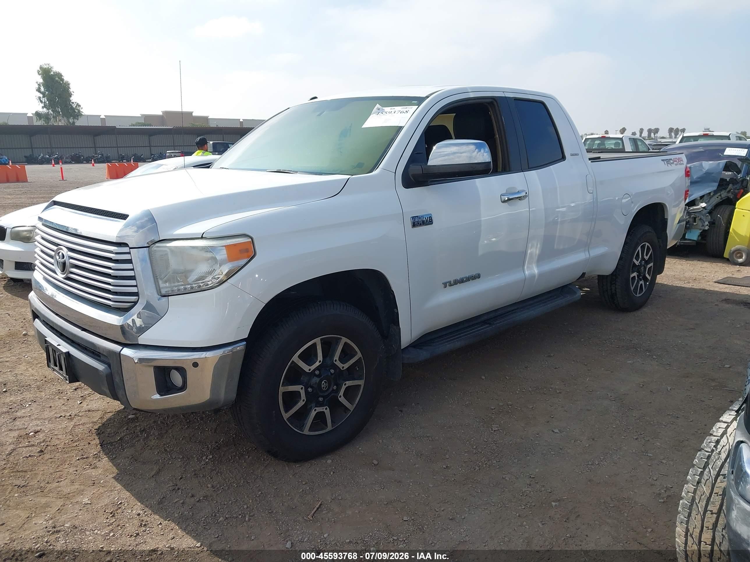 2014 Toyota Tundra Limited 5.7l V8 White vin: 5TFBY5F15EX364699