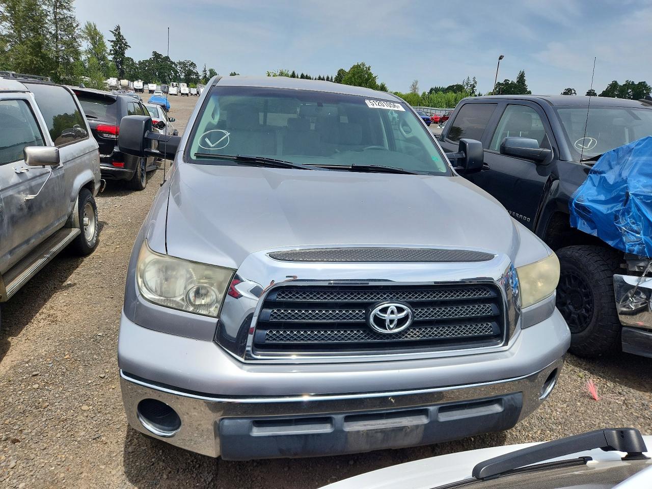2007 Toyota Tundra Double Cab Sr5 Silver vin: 5TFCV54107X004940