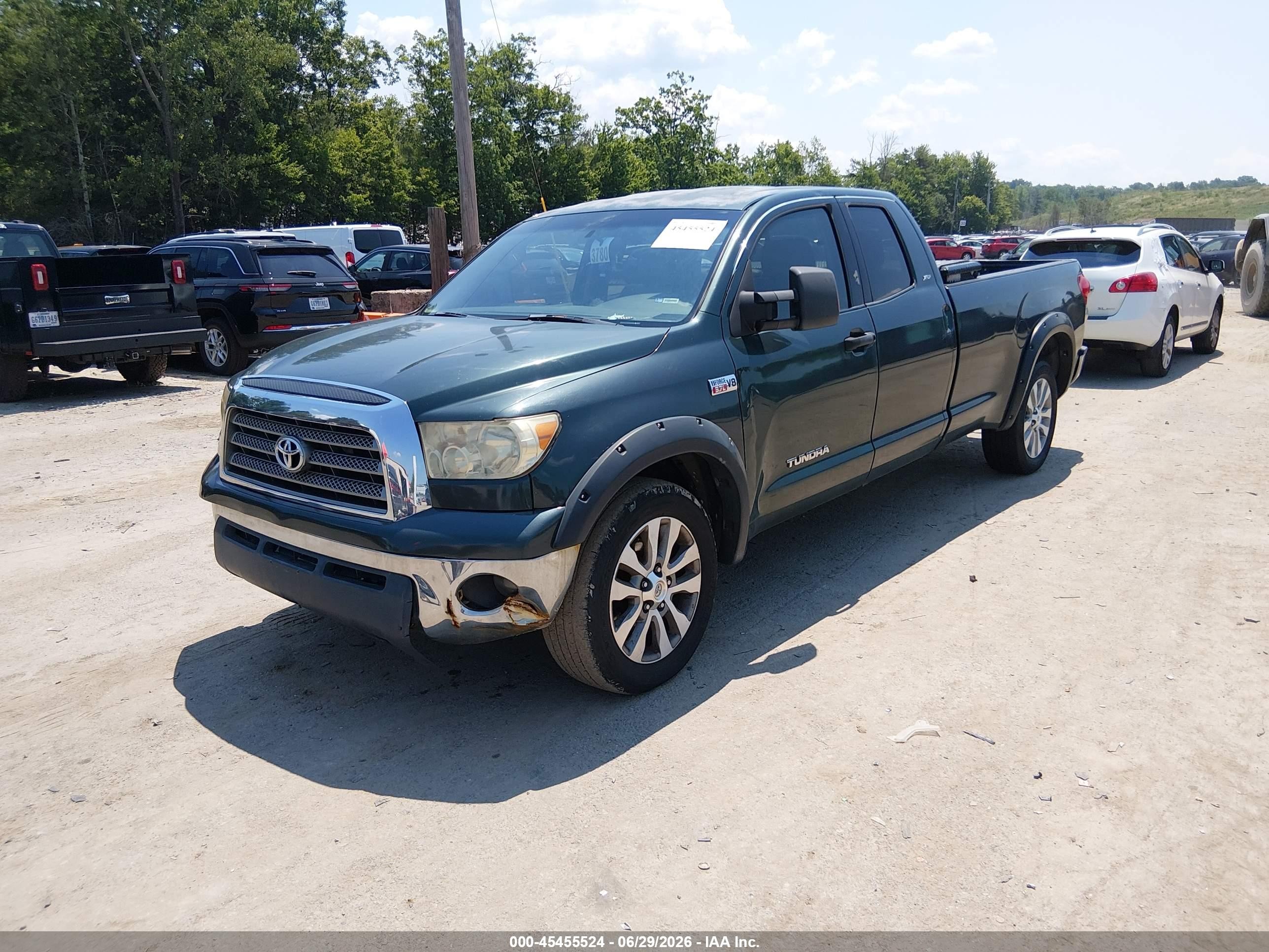 2007 Toyota Tundra Sr5 5.7l V8 Green vin: 5TFCV54197X003737