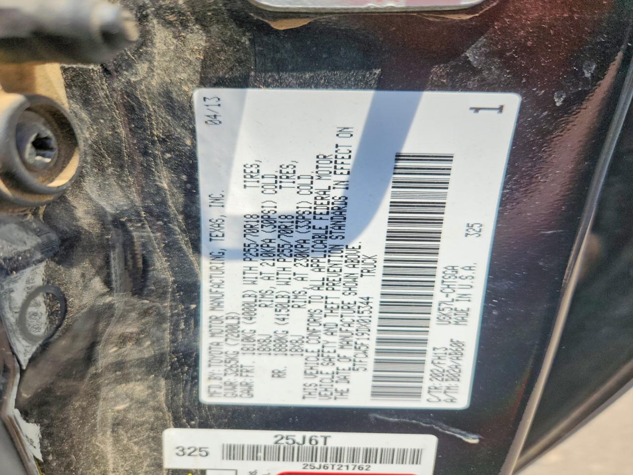 2013 Toyota Tundra Double Cab Sr5 Black vin: 5TFCW5F19DX015344
