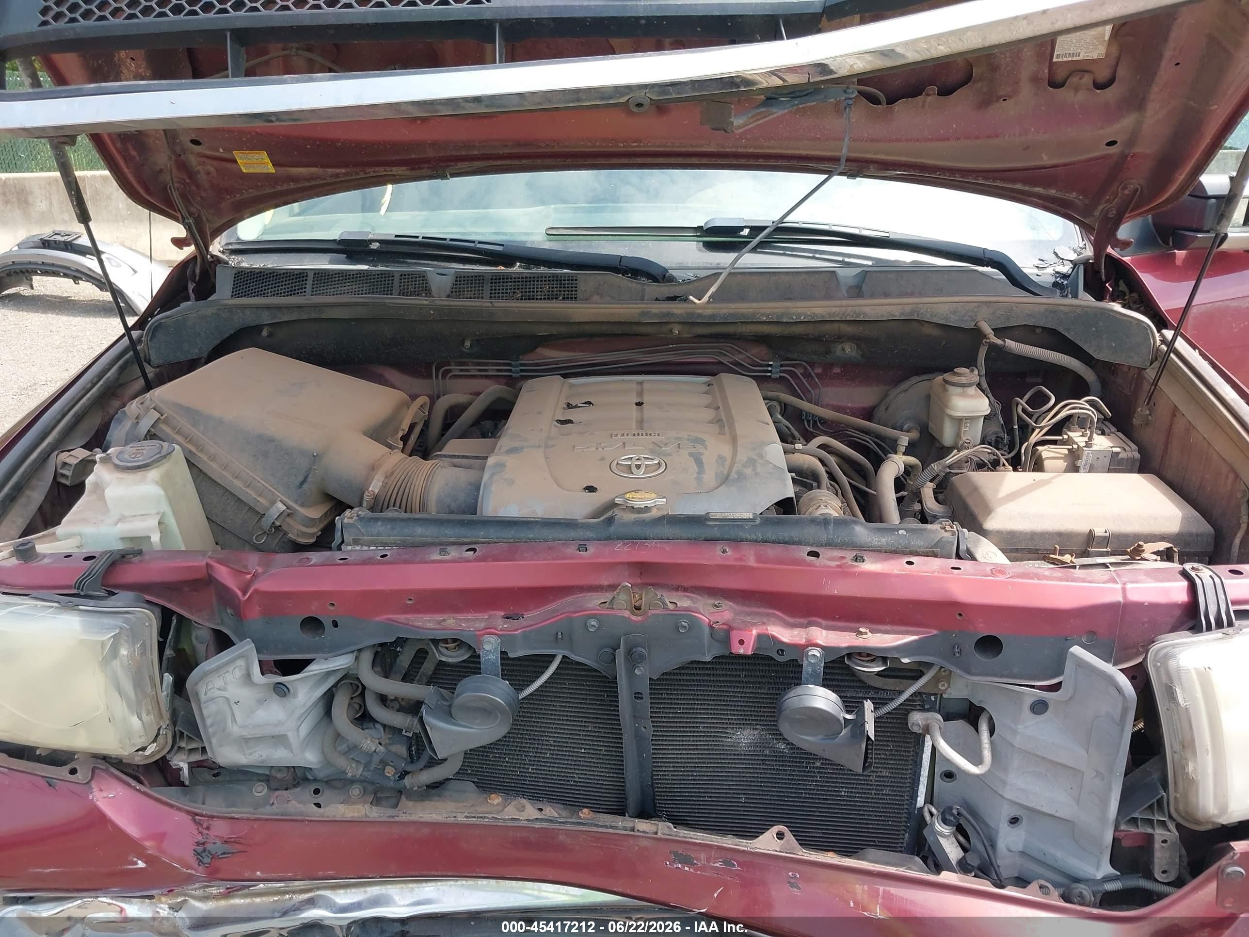 2010 Toyota Tundra Grade 5.7l V8 Red vin: 5TFCY5F11AX010421