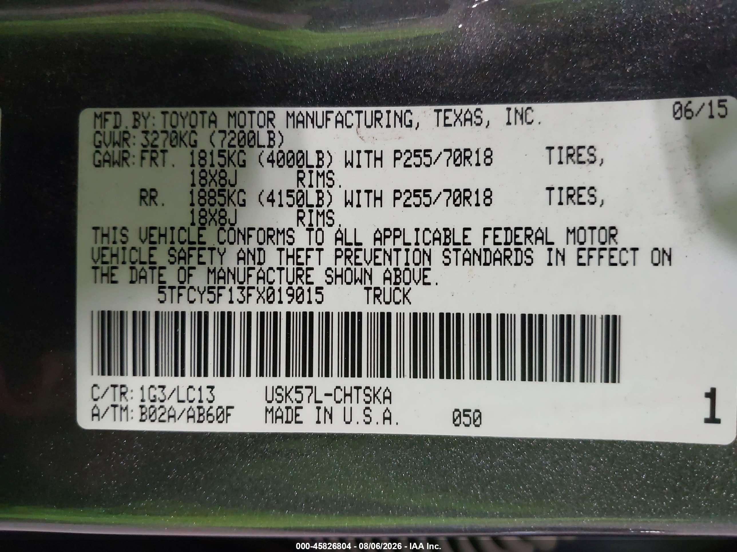 2015 Toyota Tundra Sr 5.7l V8 Gray vin: 5TFCY5F13FX019015