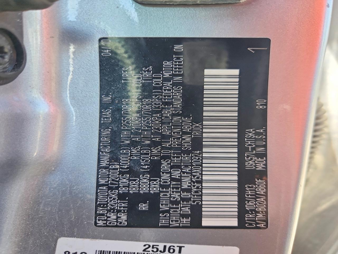 2010 Toyota Tundra Double Cab Sr5 Silver vin: 5TFCY5F15AX010924