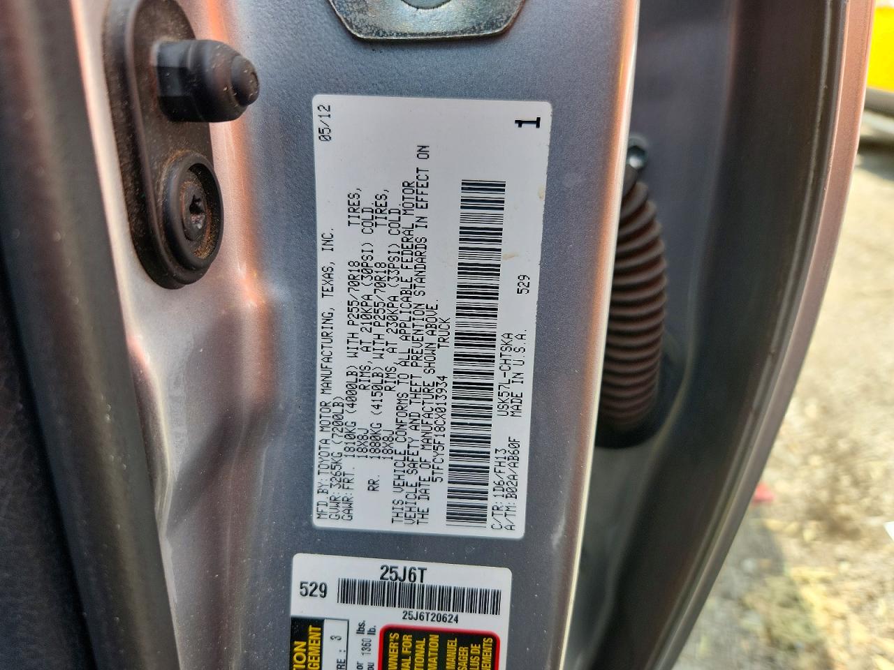 2012 Toyota Tundra Double Cab Sr5 Silver vin: 5TFCY5F18CX013934