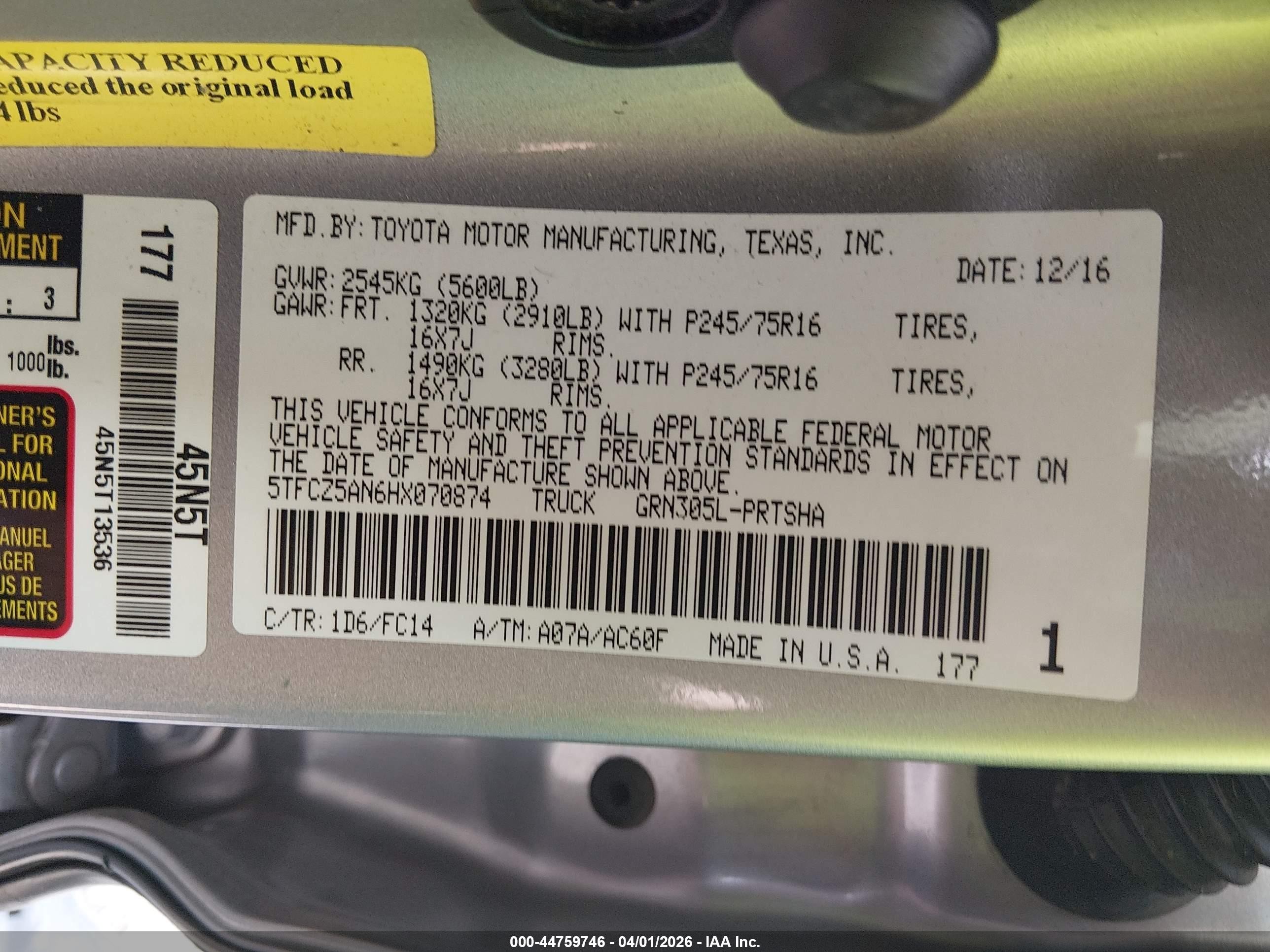2017 Toyota Tacoma Sr5 V6 Silver vin: 5TFCZ5AN6HX070874