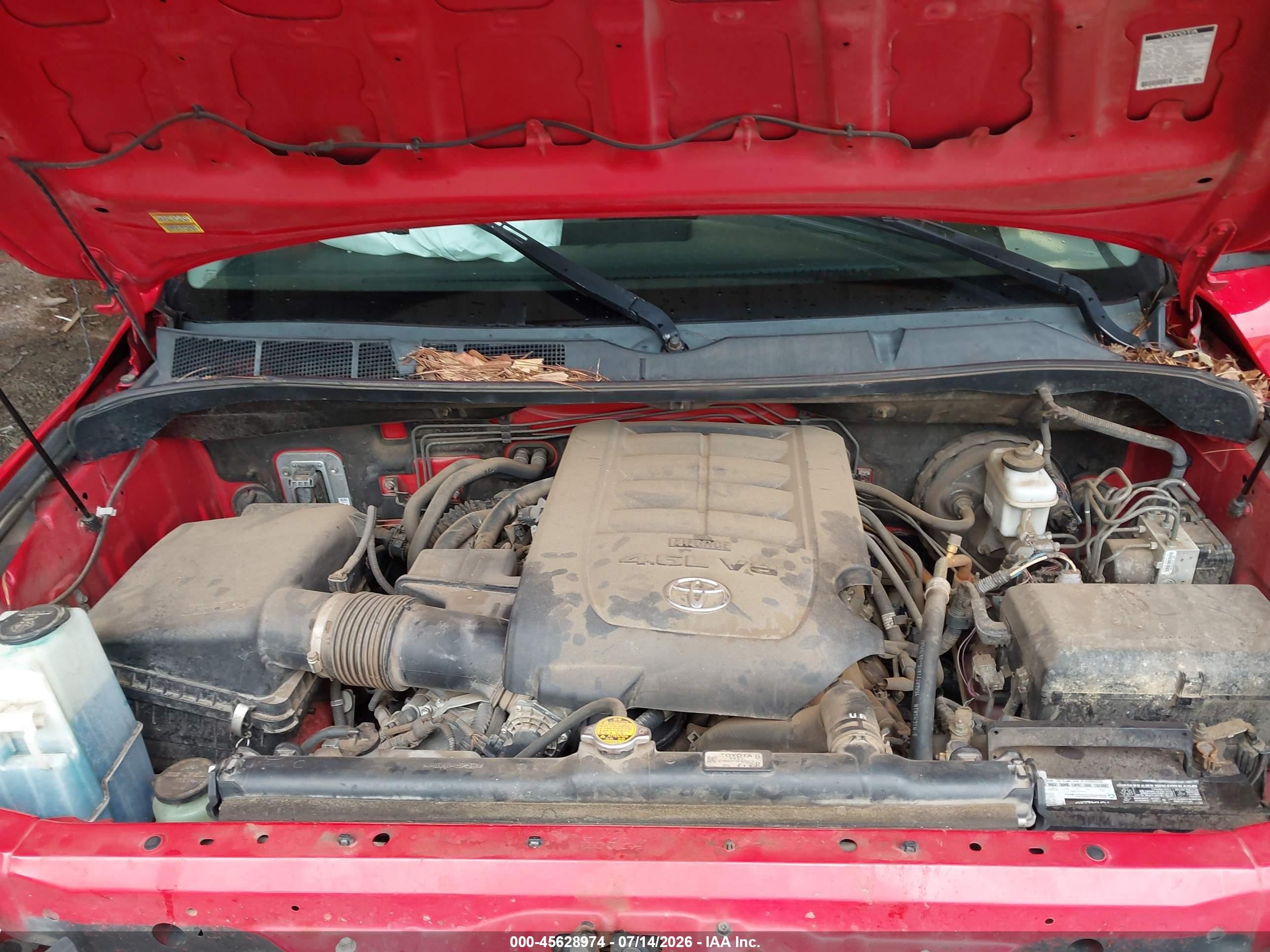 2013 Toyota Tundra Grade 4.6l V8 Red vin: 5TFDM5F12DX050074