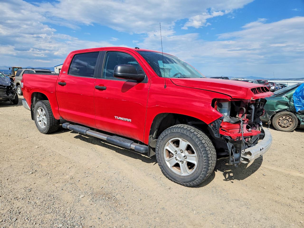 2014 Toyota Tundra Crewmax Sr5 Red vin: 5TFDM5F13EX051218