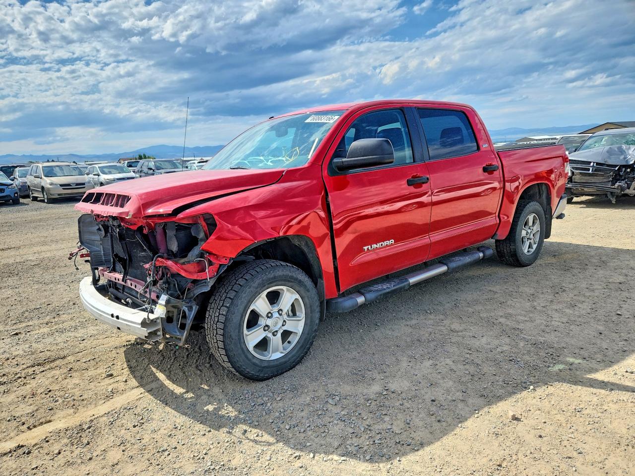 2014 Toyota Tundra Crewmax Sr5 Red vin: 5TFDM5F13EX051218