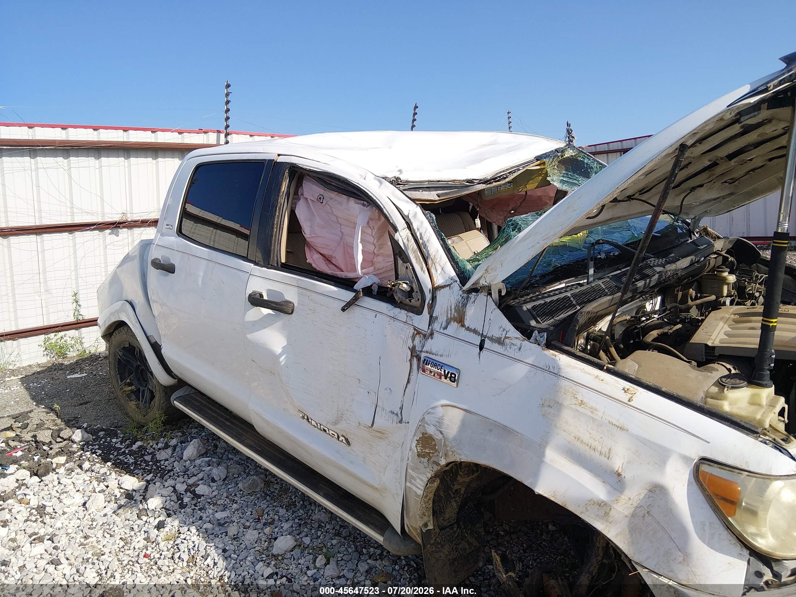 2008 Toyota Tundra Sr5 5.7l V8 White vin: 5TFDV54108X036258