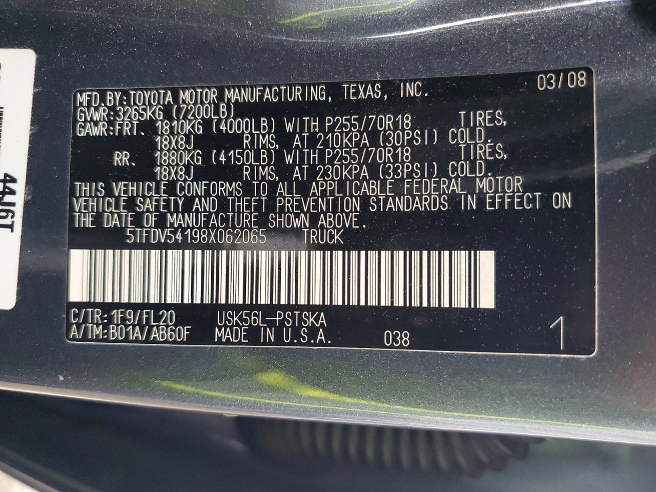 2008 Toyota Tundra Crewmax Gray vin: 5TFDV54198X062065