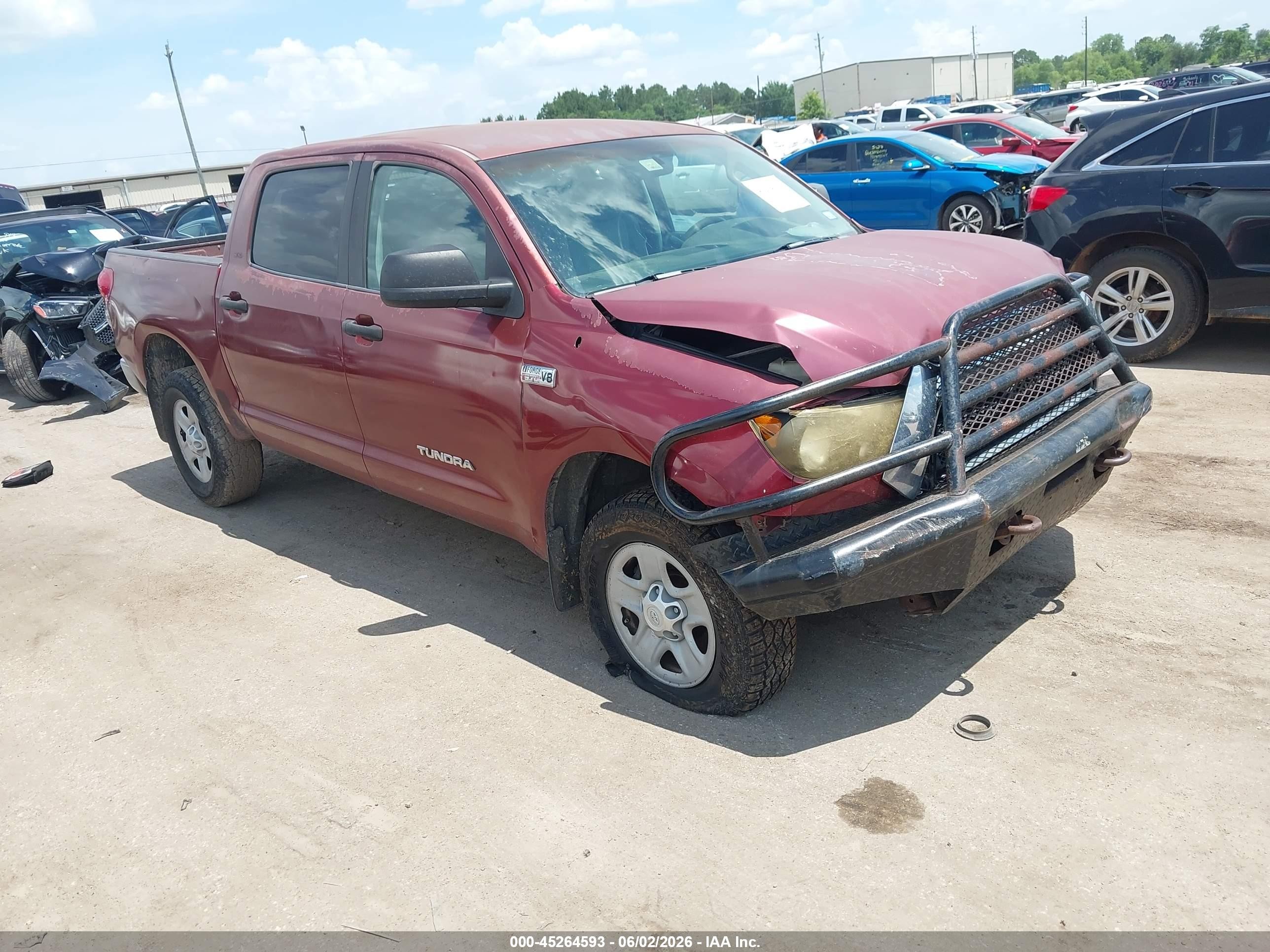2007 Toyota Tundra Sr5 5.7l V8 Red vin: 5TFDV541X7X030045