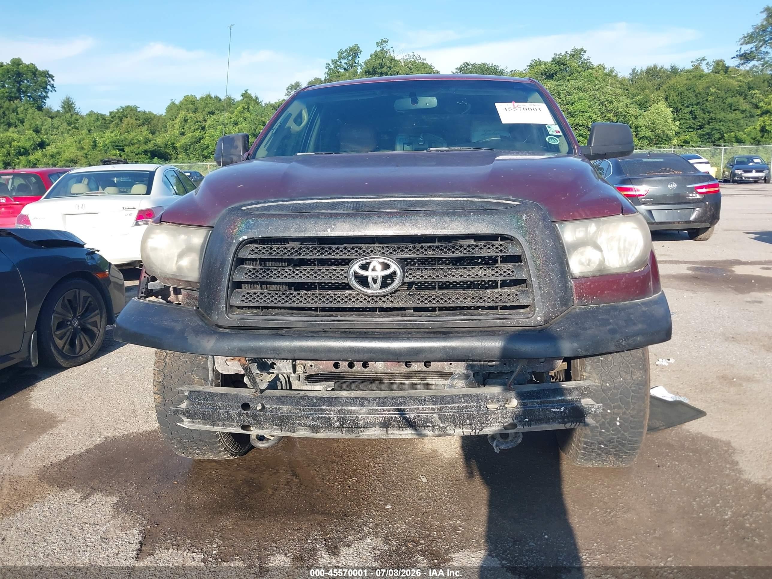 2007 Toyota Tundra Limited 5.7l V8 Burgundy vin: 5TFDV58127X030633