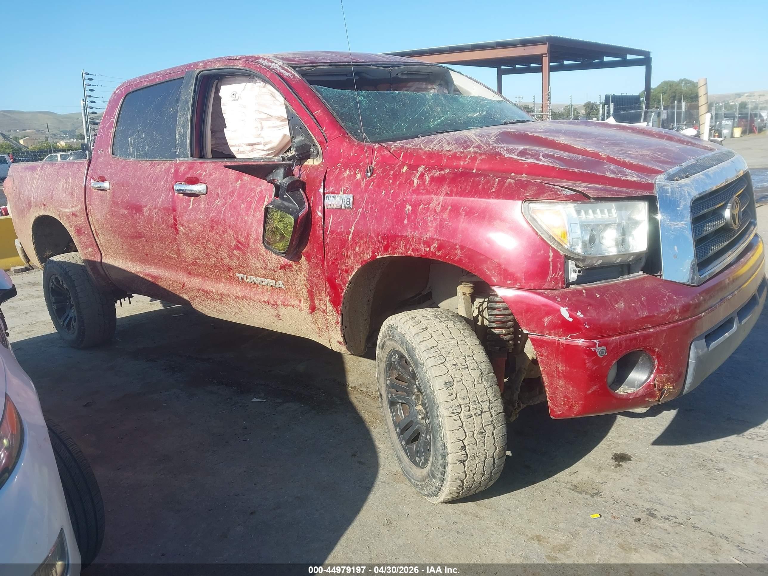 2008 Toyota Tundra Limited 5.7l V8 Red vin: 5TFDV58178X079344