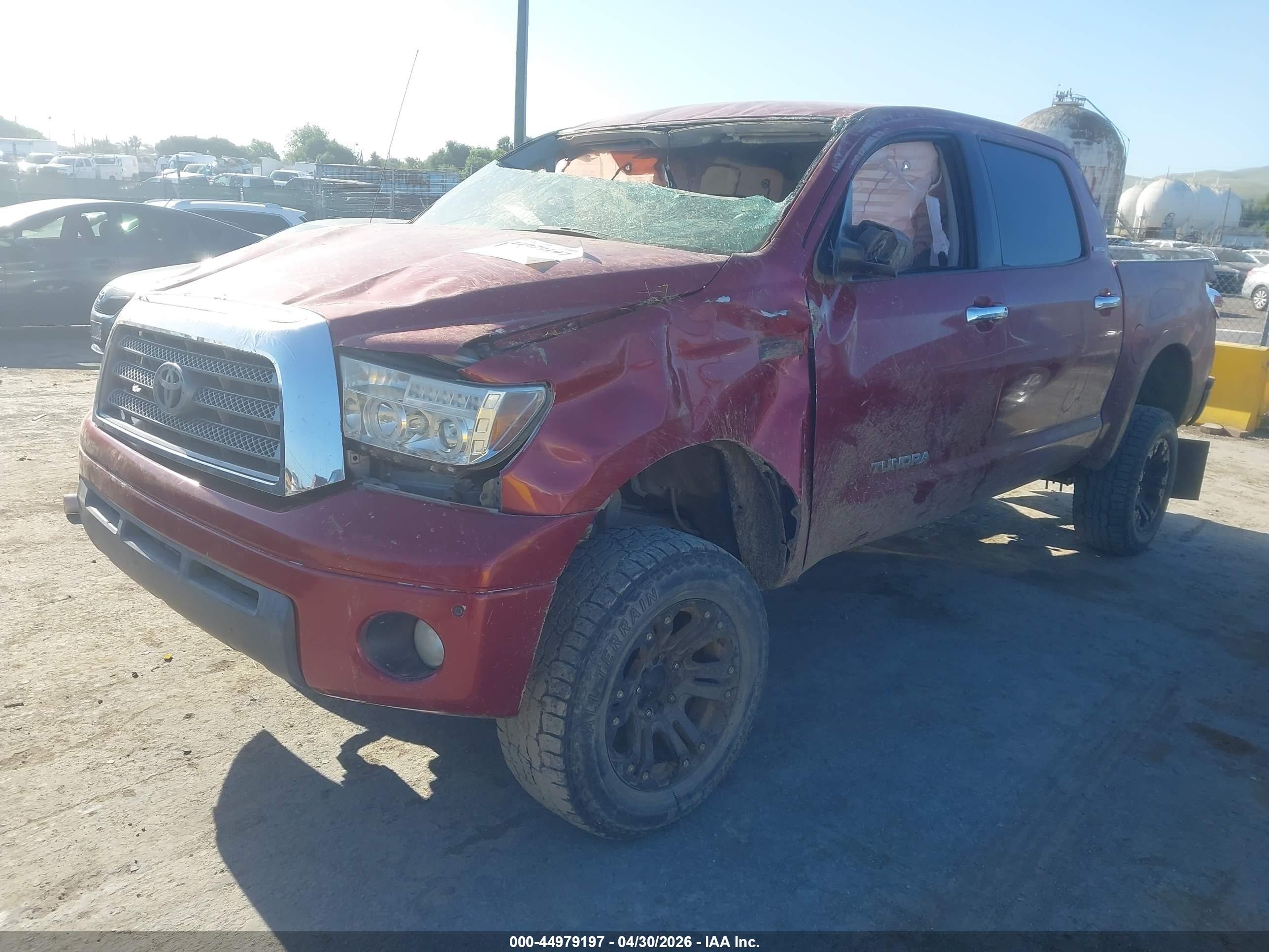 2008 Toyota Tundra Limited 5.7l V8 Red vin: 5TFDV58178X079344