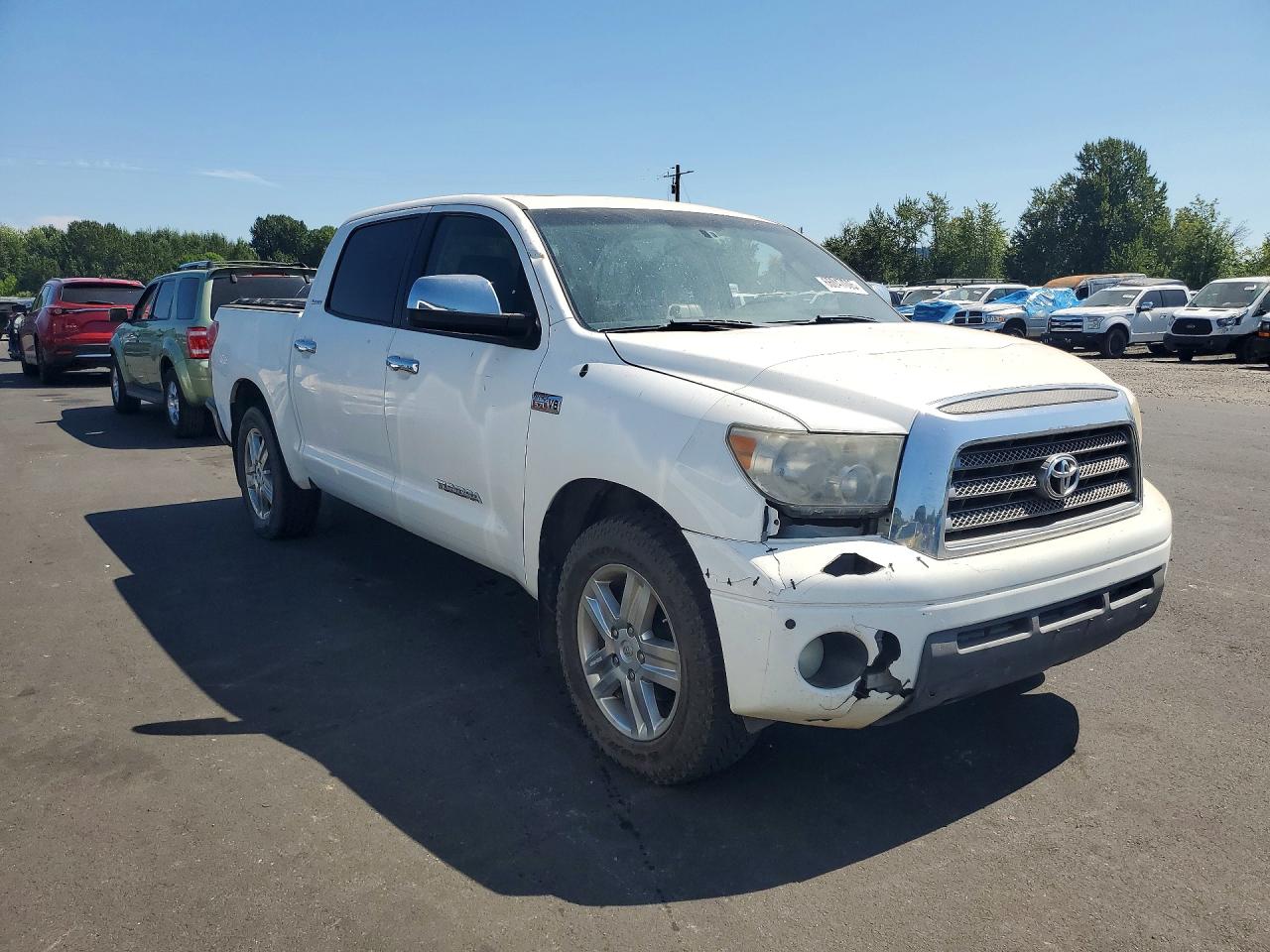 2008 Toyota Tundra Limited White vin: 5TFDV58188X063606