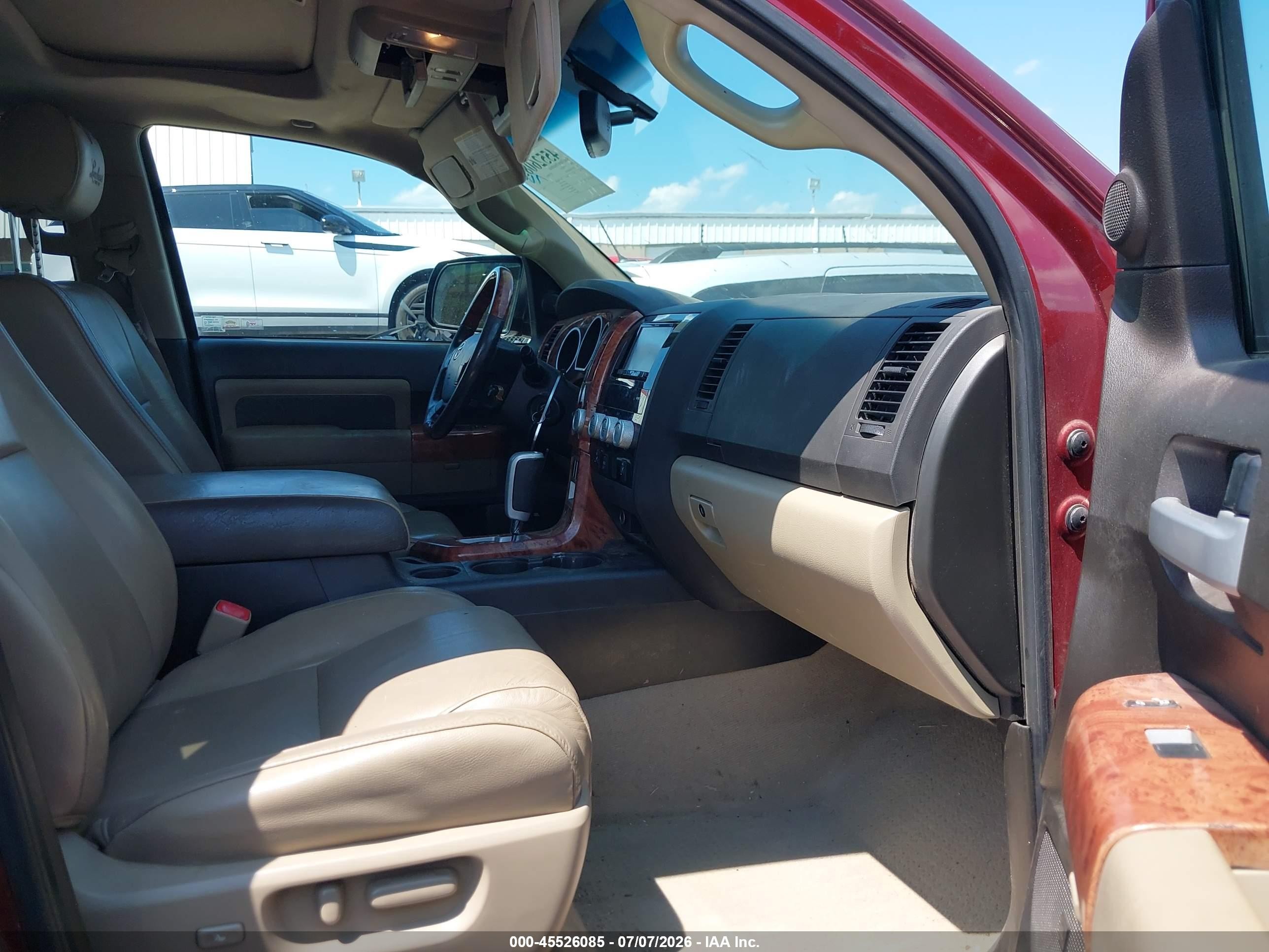 2008 Toyota Tundra Limited 5.7l V8 Red vin: 5TFDV58188X073925