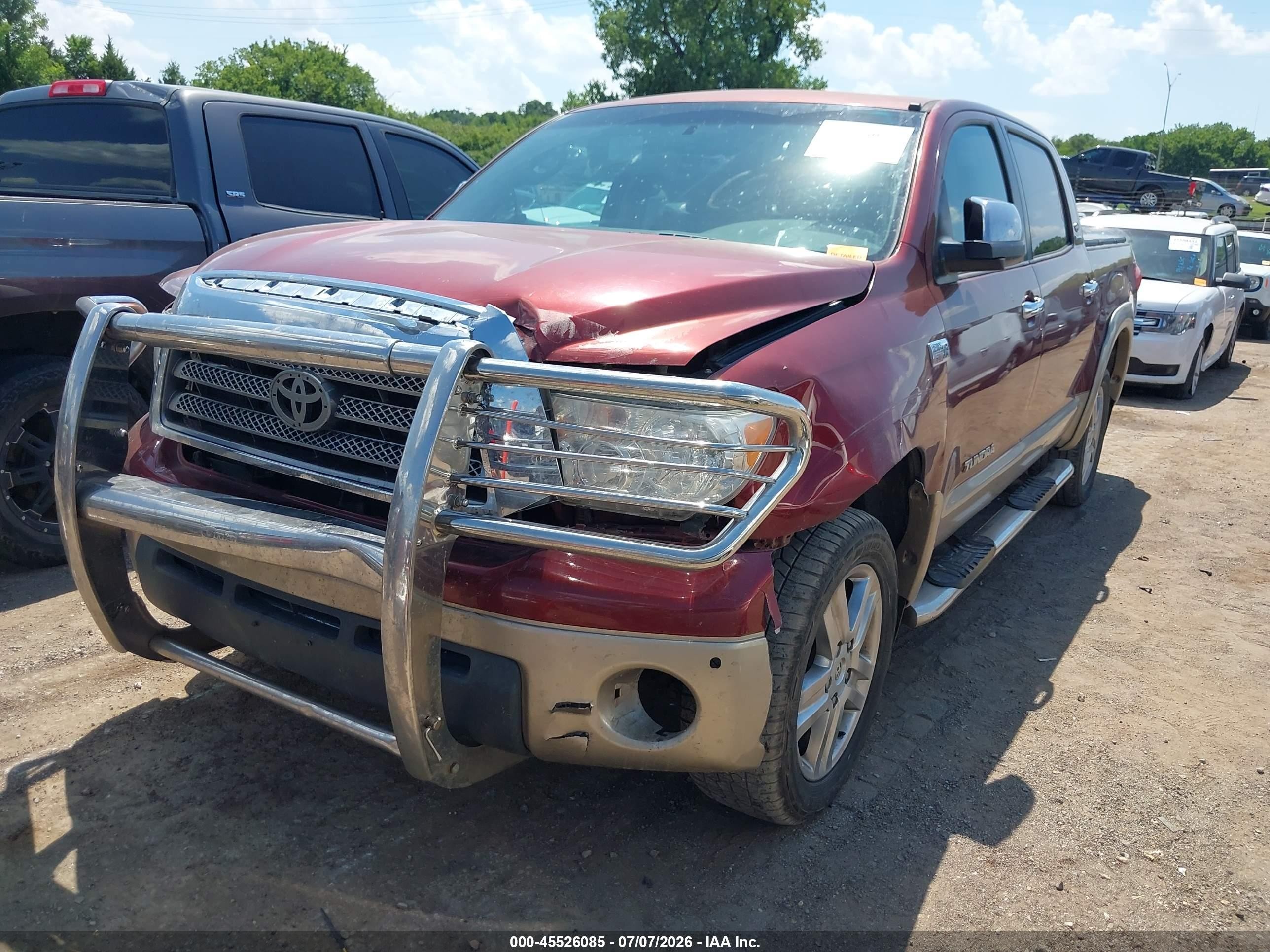 2008 Toyota Tundra Limited 5.7l V8 Red vin: 5TFDV58188X073925