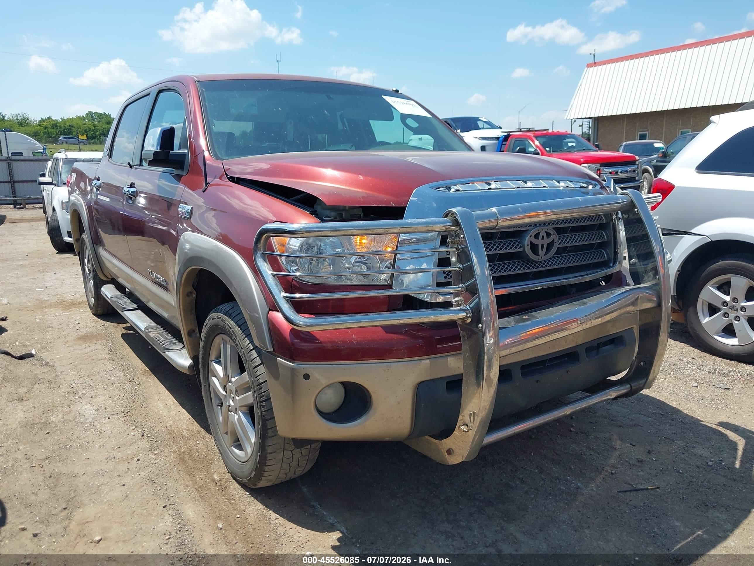 2008 Toyota Tundra Limited 5.7l V8 Красный vin: 5TFDV58188X073925