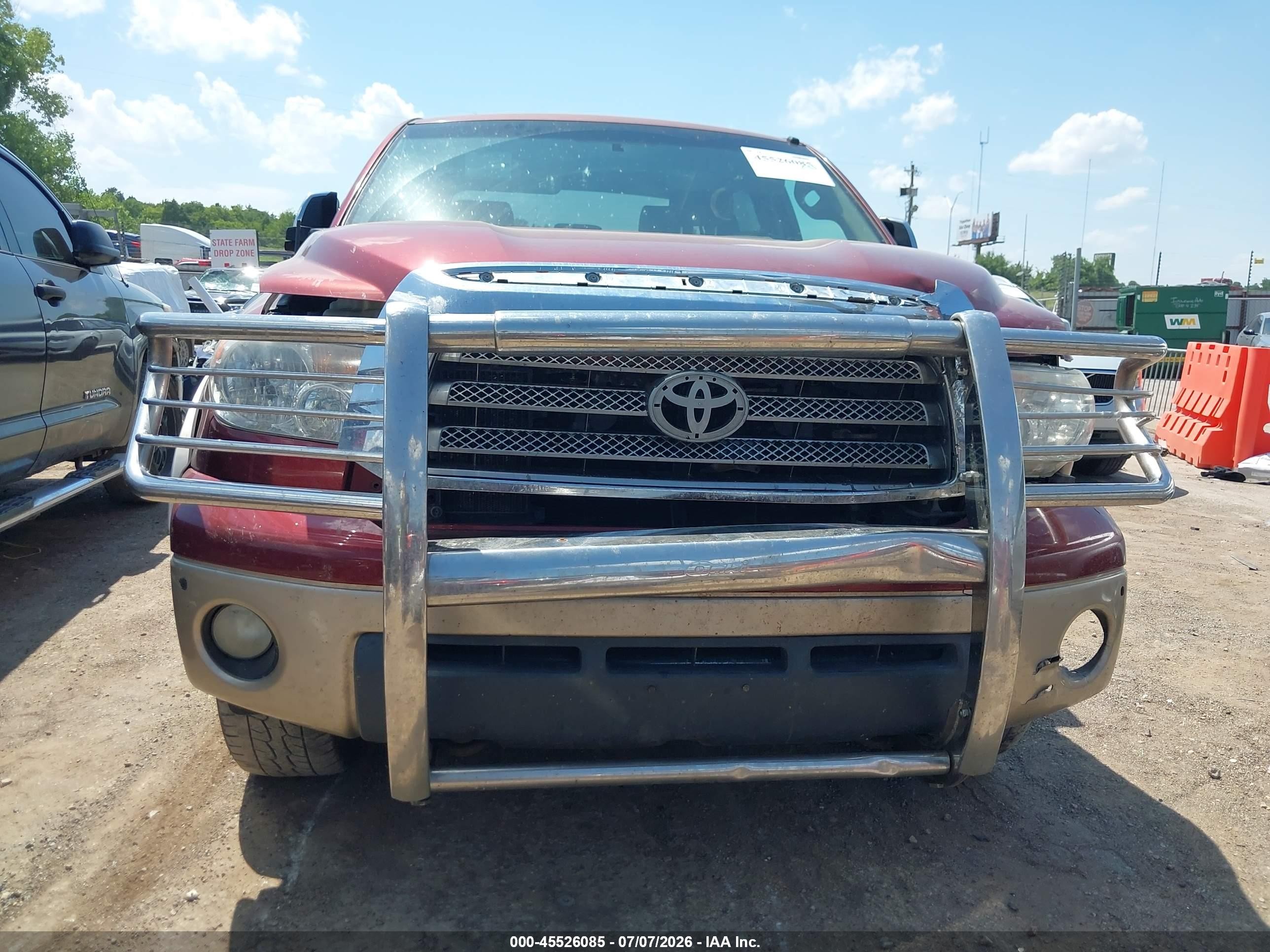 2008 Toyota Tundra Limited 5.7l V8 Red vin: 5TFDV58188X073925