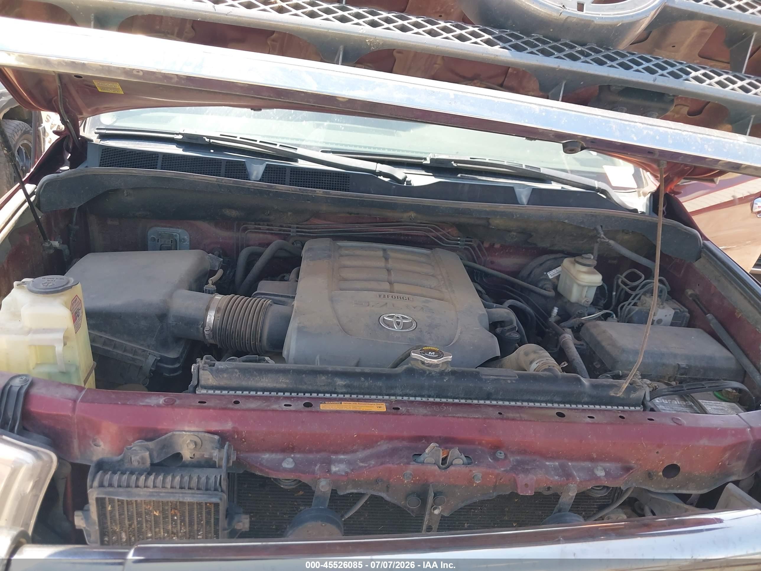 2008 Toyota Tundra Limited 5.7l V8 Red vin: 5TFDV58188X073925