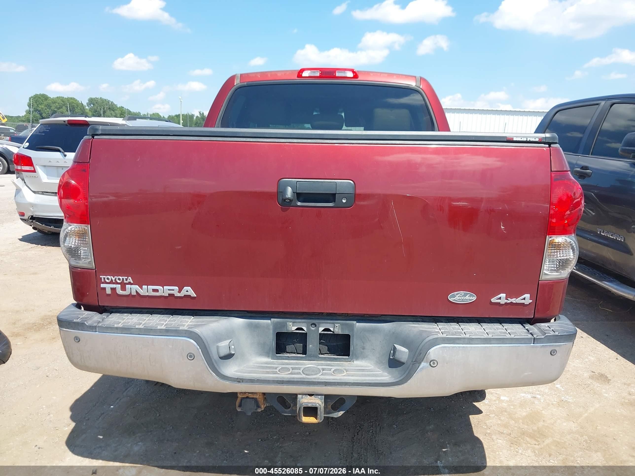 2008 Toyota Tundra Limited 5.7l V8 Red vin: 5TFDV58188X073925