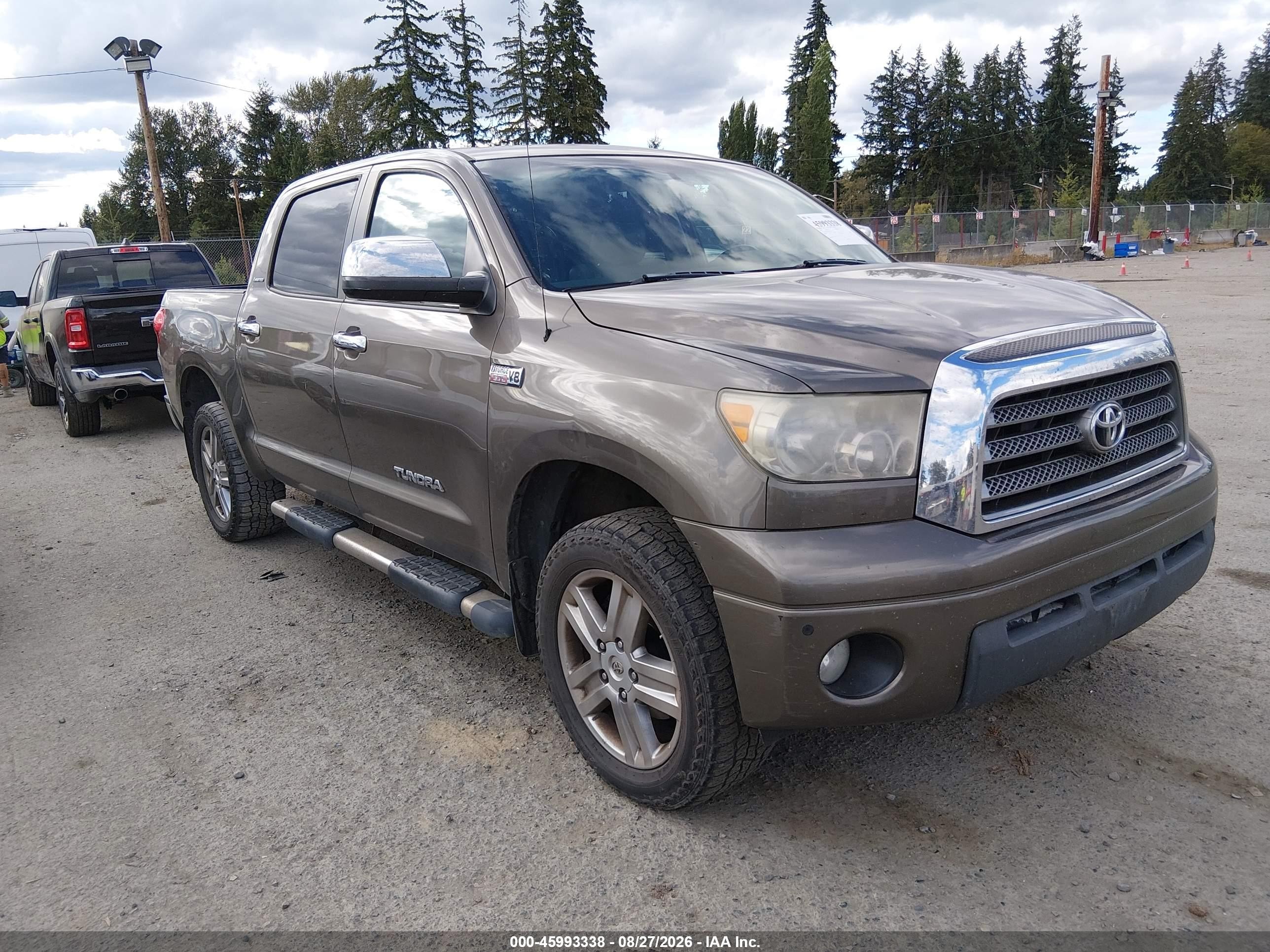 2008 Toyota Tundra Limited 5.7l V8 Brown vin: 5TFDV58198X071102