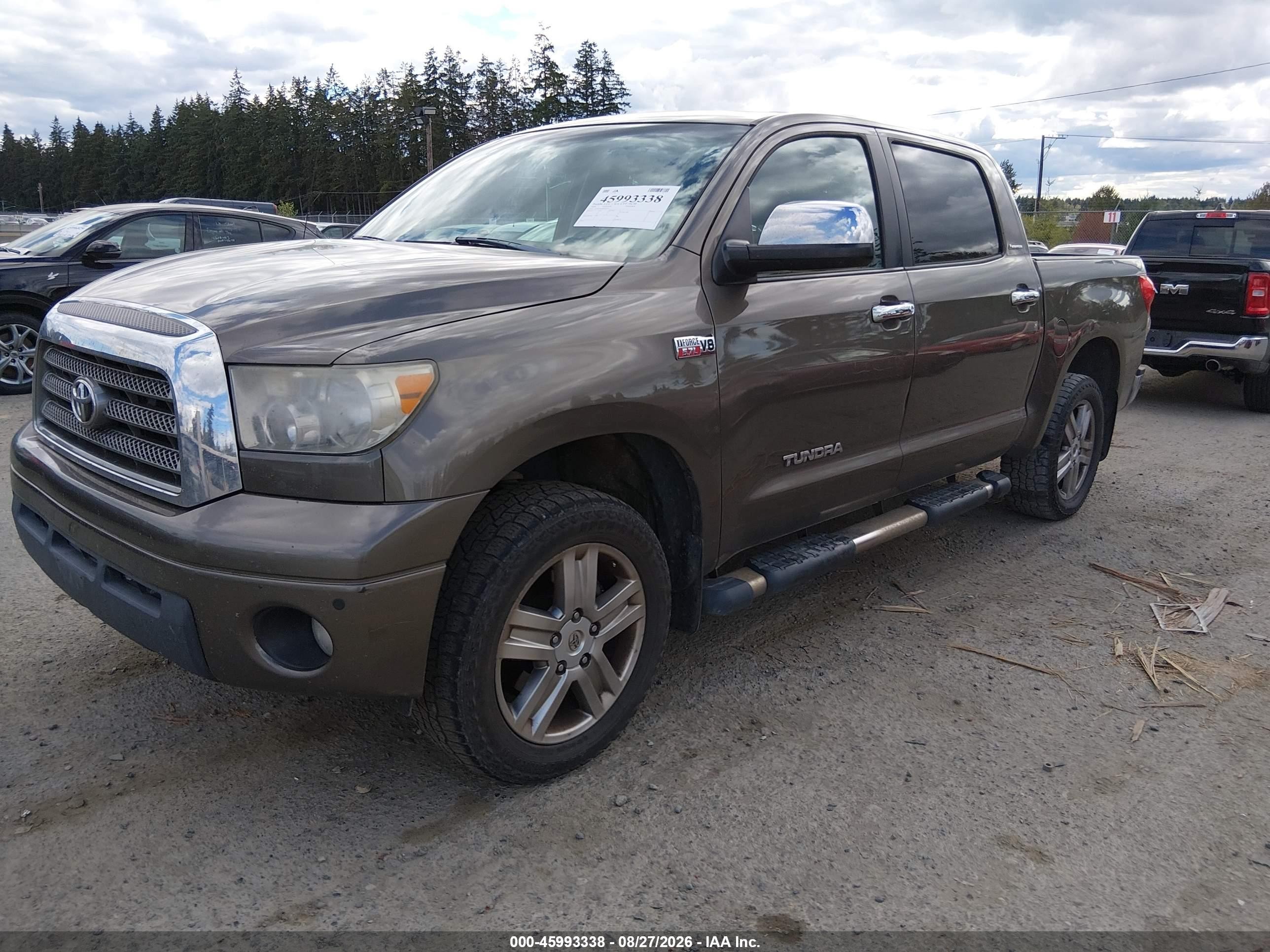 2008 Toyota Tundra Limited 5.7l V8 Brown vin: 5TFDV58198X071102