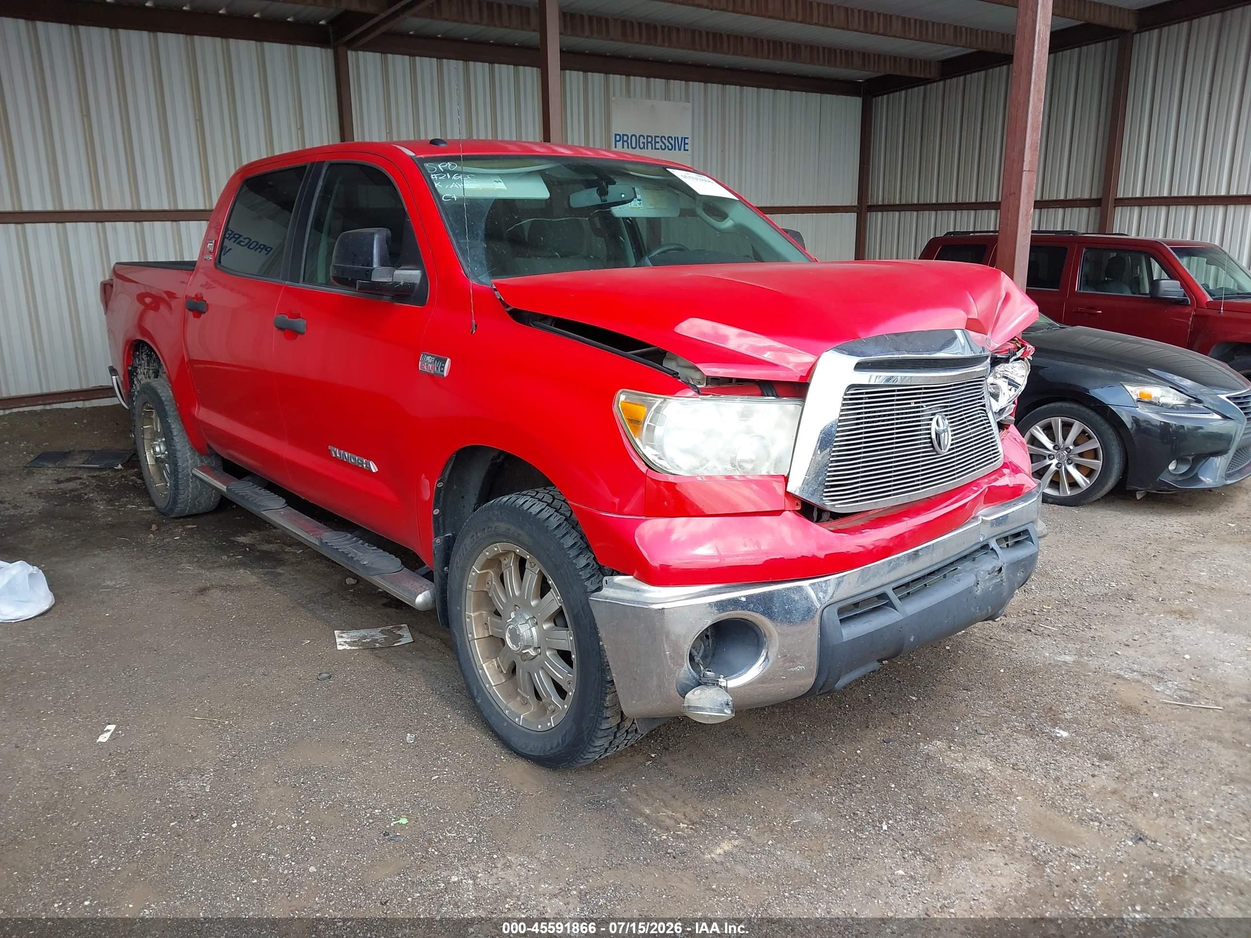 2012 Toyota Tundra Grade 5.7l V8 Red vin: 5TFDW5F10CX259872