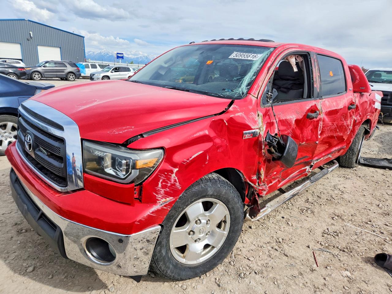 2010 Toyota Tundra Crewmax Sr5 Red vin: 5TFDW5F11AX122226